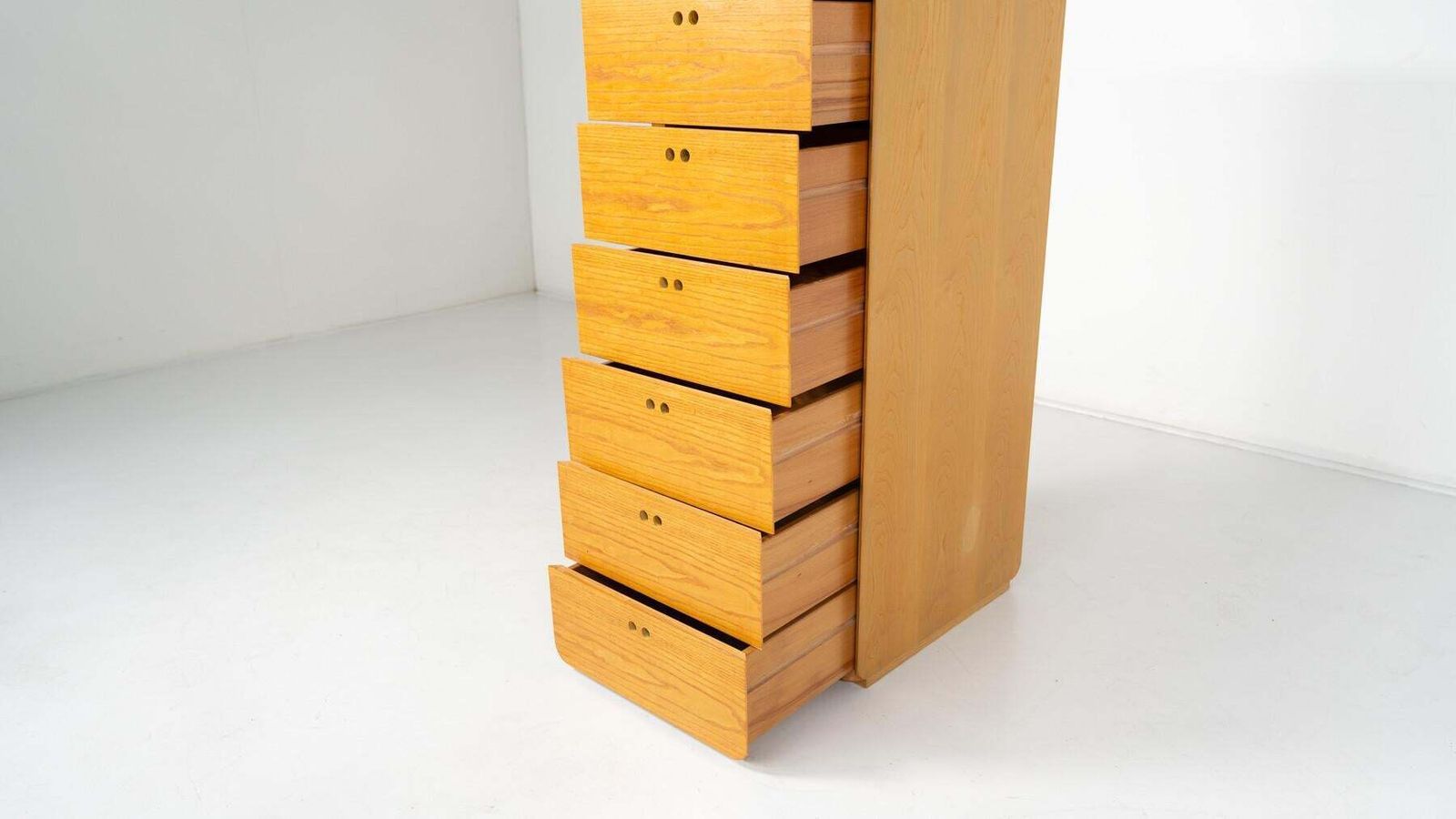 Mid Century Wooden High Chest Of Drawer By Derk Jan De Vries photo vintage