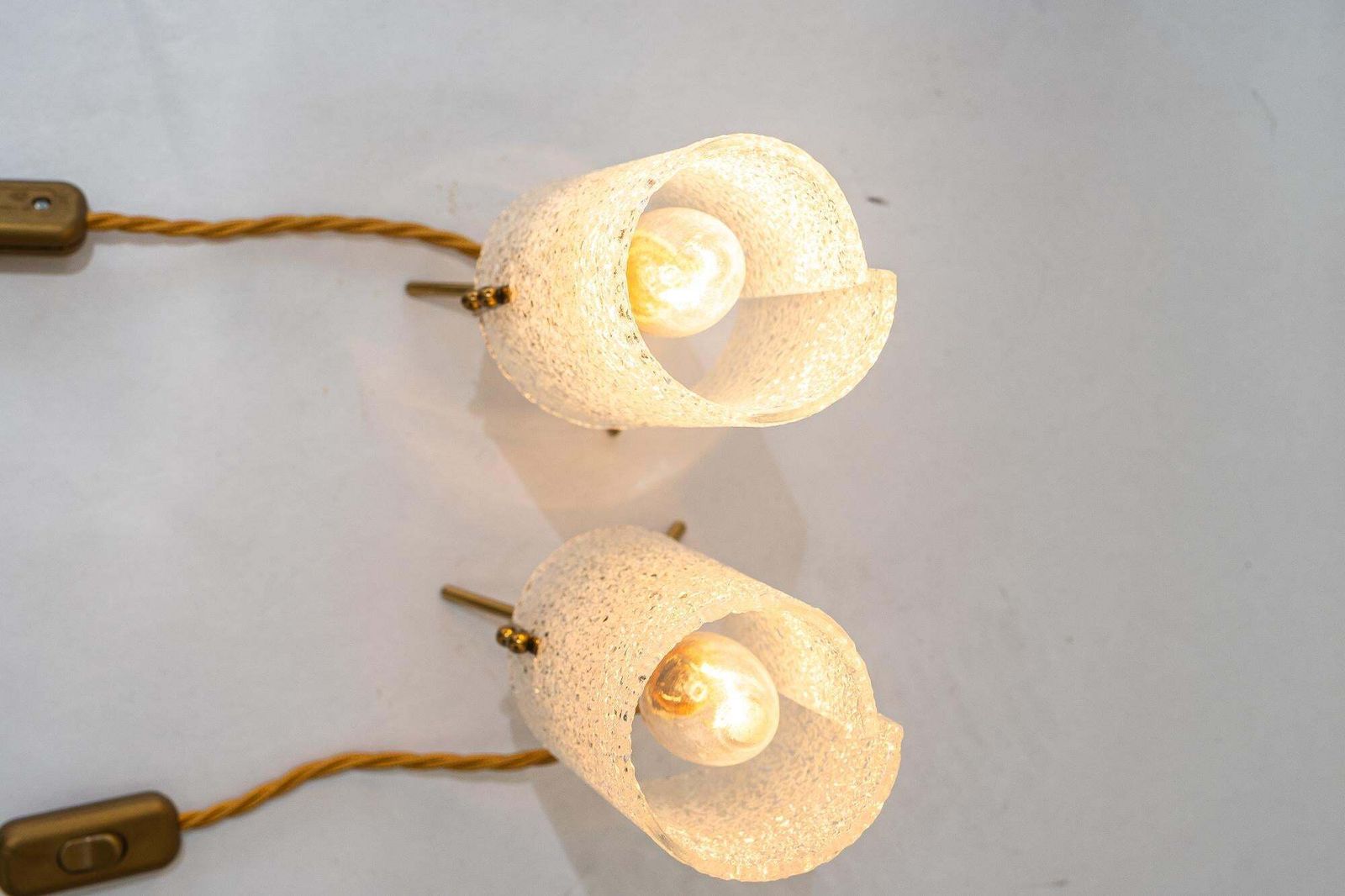 photo furniture 2x Rupert Nikoll Table Lamps With Lucite Shades Vienna Around 1960s