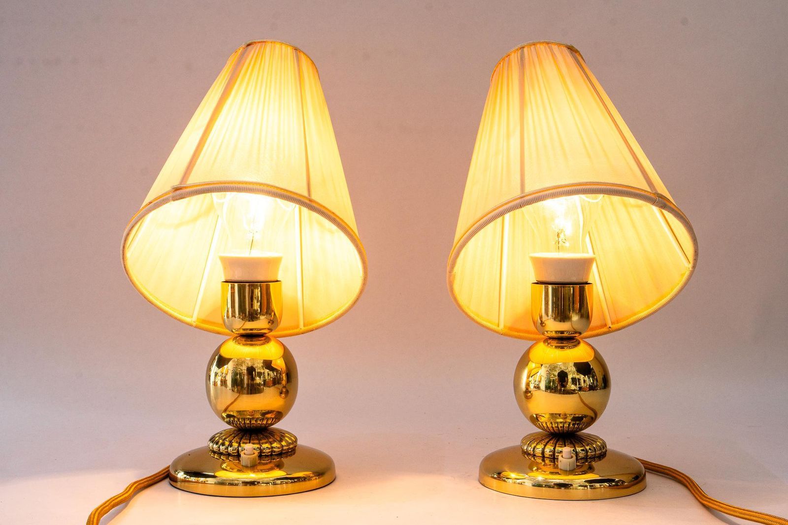 Lighting 2 Rupert Nikoll Table Lamps With Fabric Shades Vienna Around 1950s photo