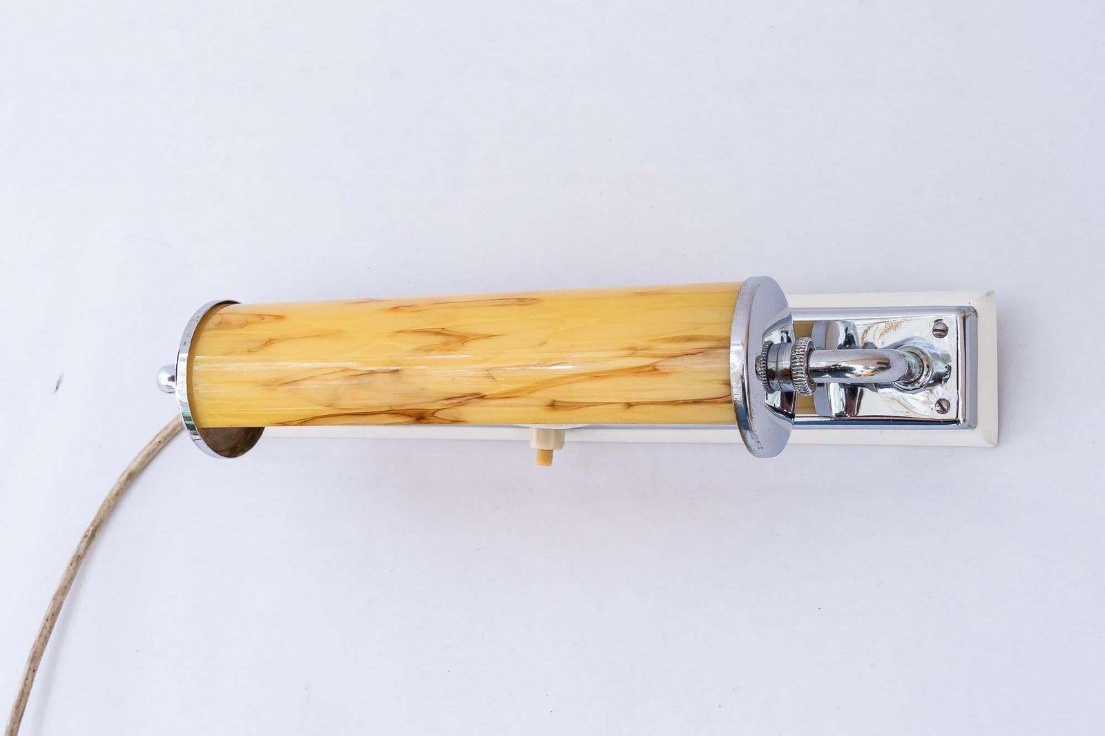 Art Deco Wall Lamp With Swiveling Glass And Woodplate Around 1920s photo furniture