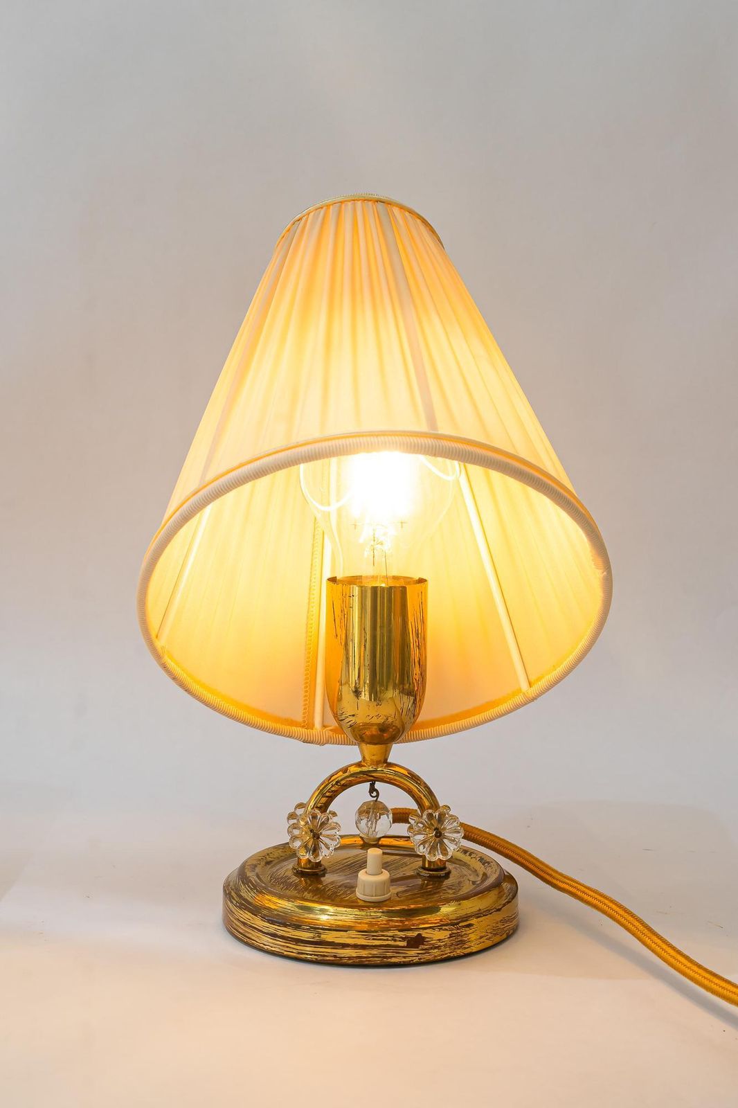 Lighting 2x Rupert Nikoll Table Lamps With Fabric Shades Vienna Around 1960s photo