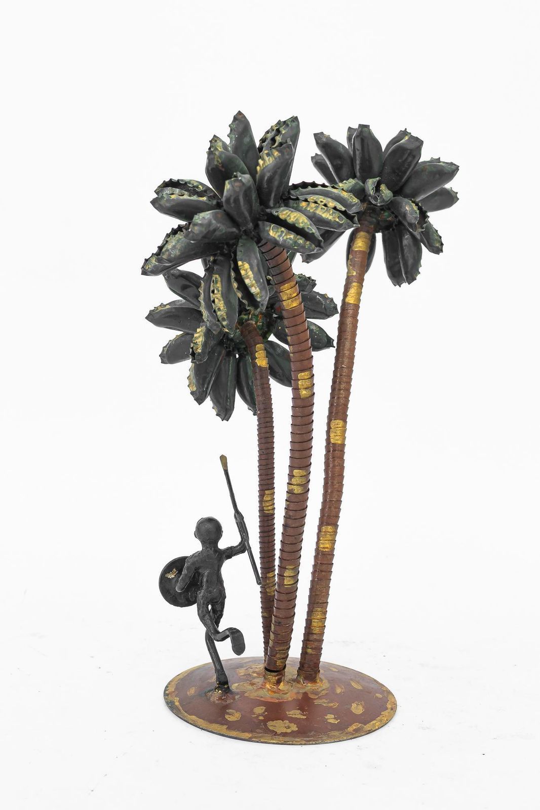 A Palm Scene Made Of Iron And Bottle Caps ( Handwork ) Vienna Around 1970s photo 195.0