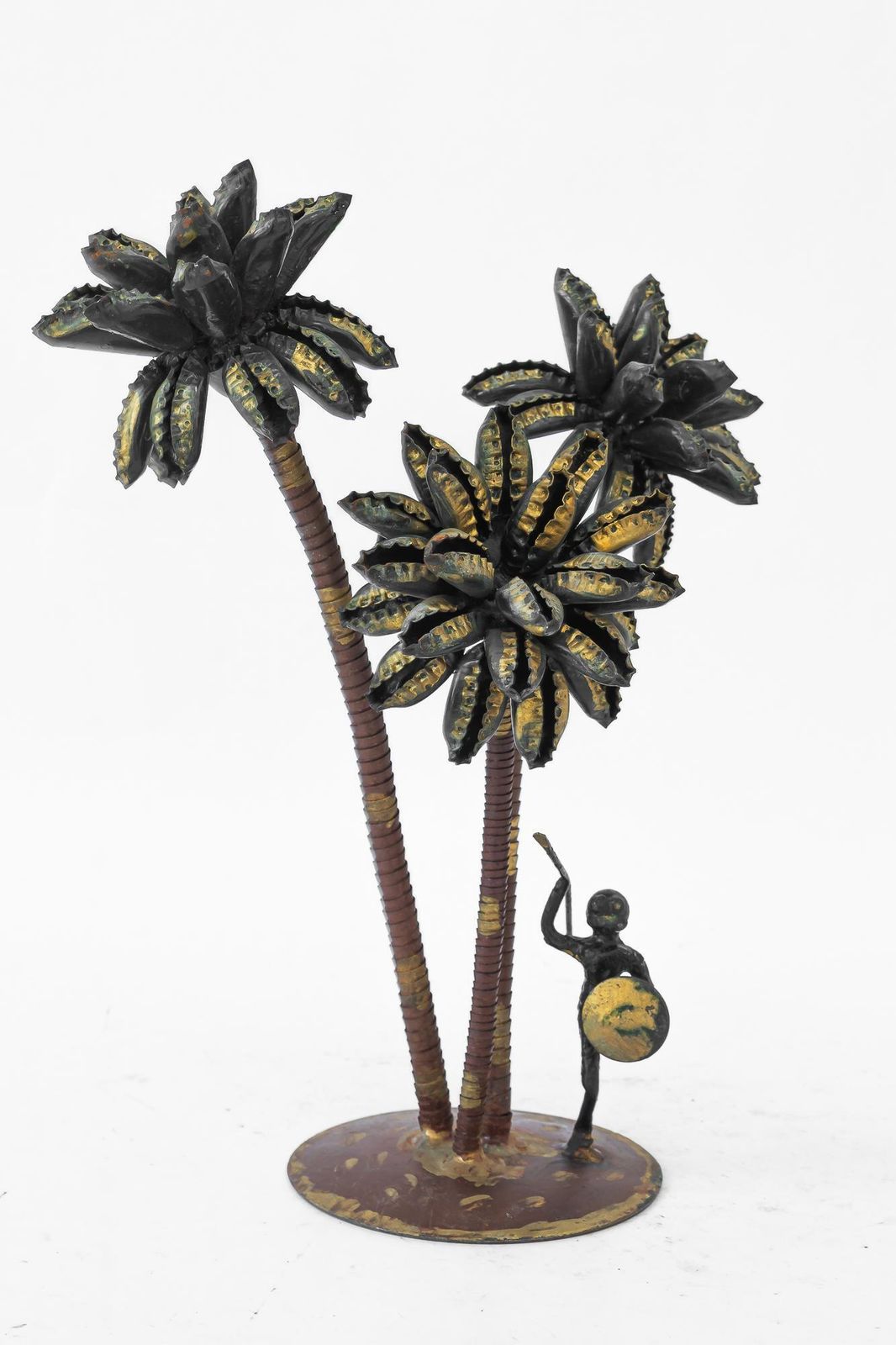A Palm Scene Made Of Iron And Bottle Caps ( Handwork ) Vienna Around 1970s photo buy