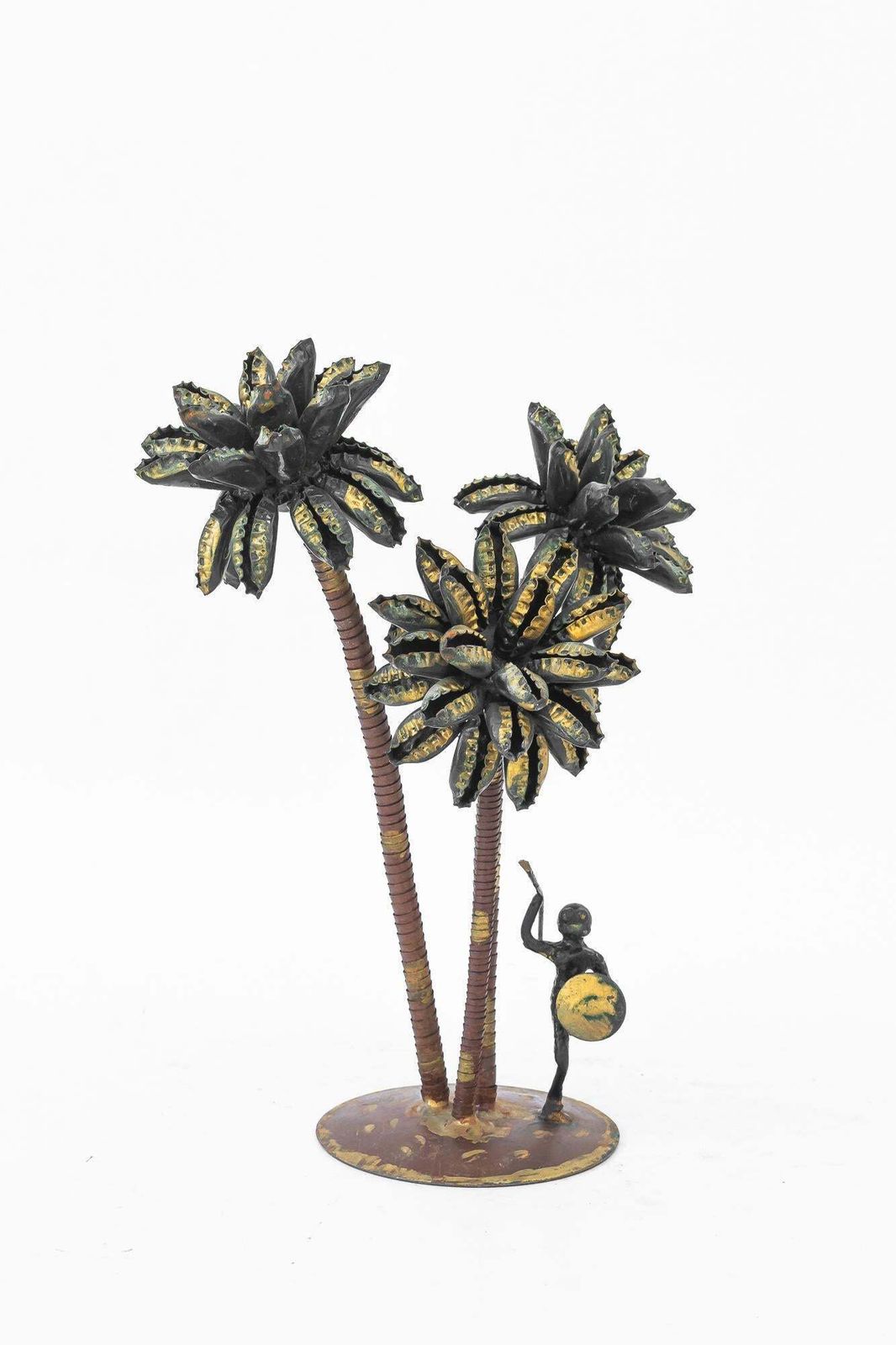 photo for sale A Palm Scene Made Of Iron And Bottle Caps ( Handwork ) Vienna Around 1970s
