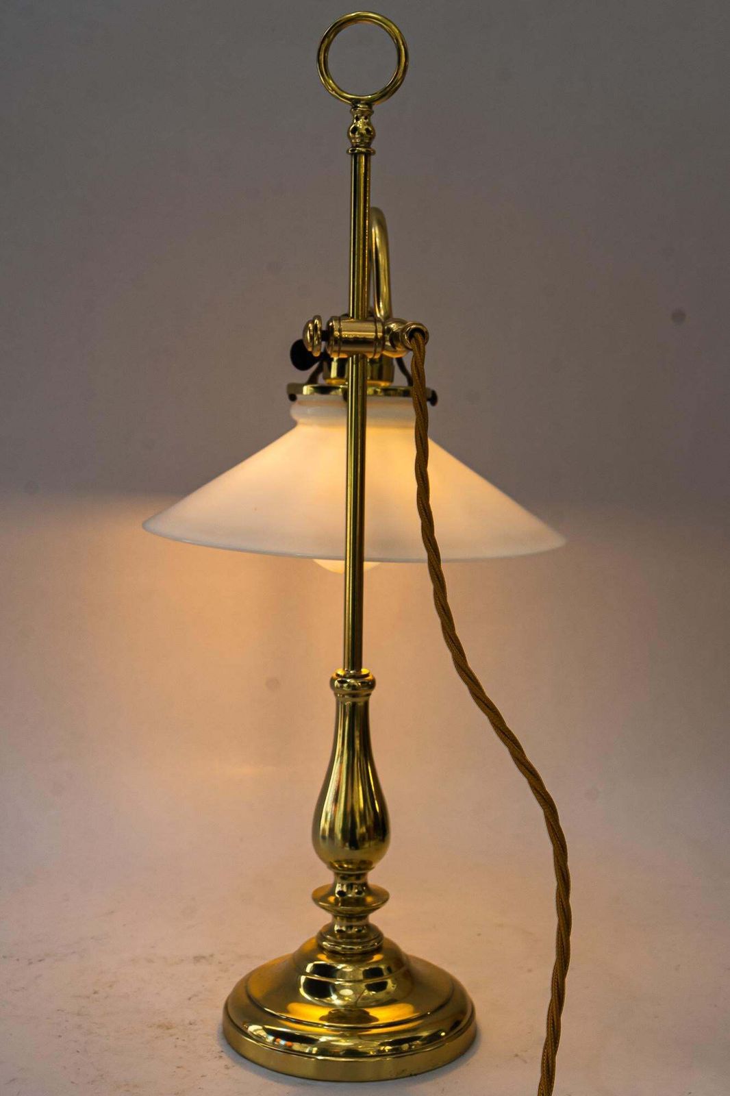 photo vinterior Art Deco Table Lamp With Original Opal Glass Shade Vienna Around 1920s