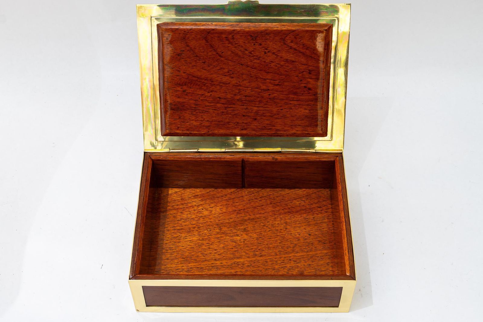 Big Art Deco Jewelry Box Brass And Wood Around 1920s photo vinterior