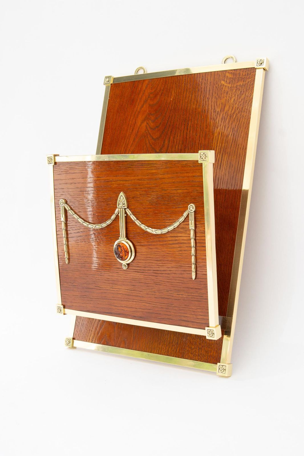 Wall Magazine Wood And Brass Rack Vienna Around 1920s photo 841.0