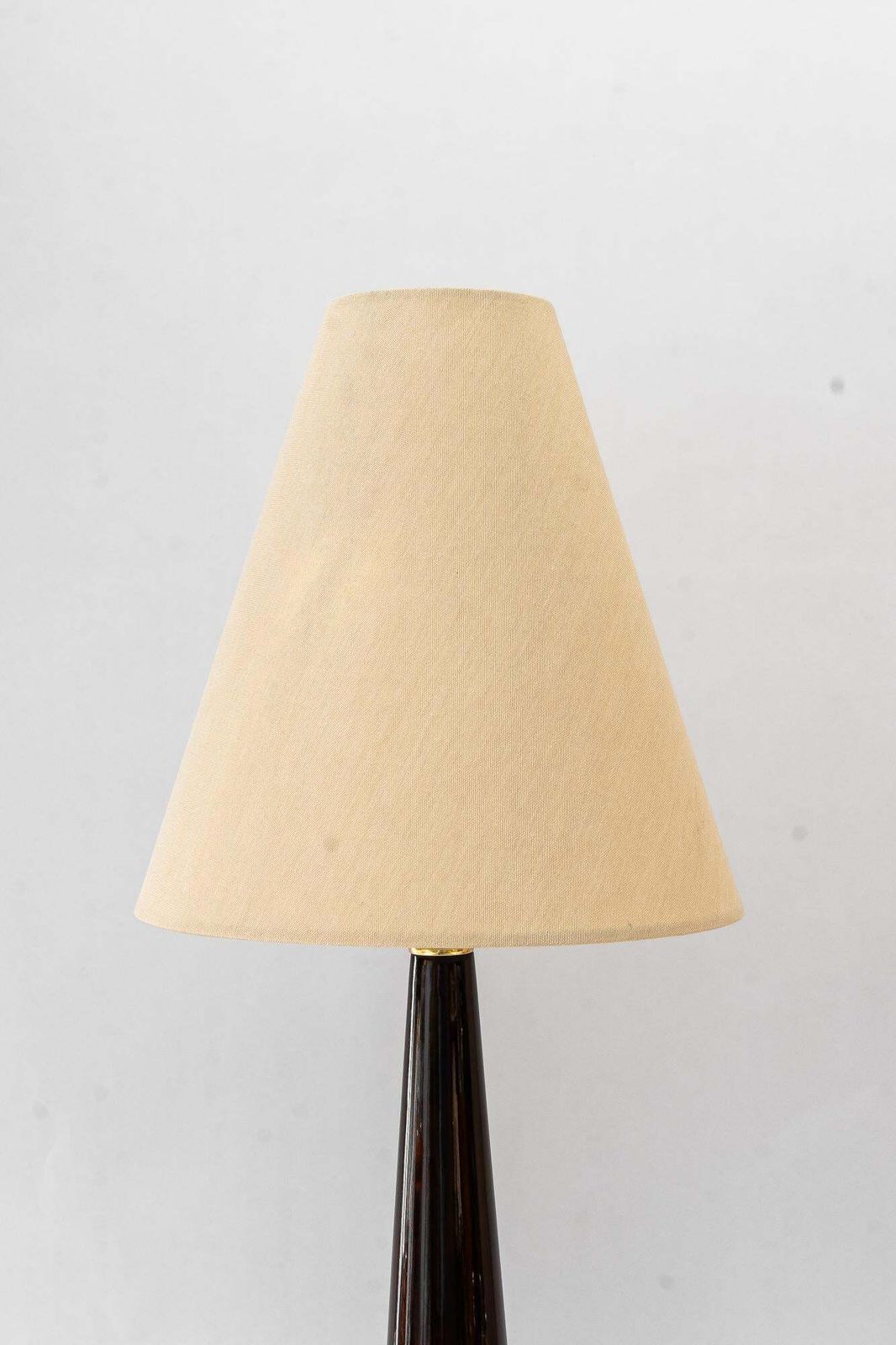 Big Art Deco Wood Table Lamp With Fabric Shade Vienna Around 1920s photo for sale