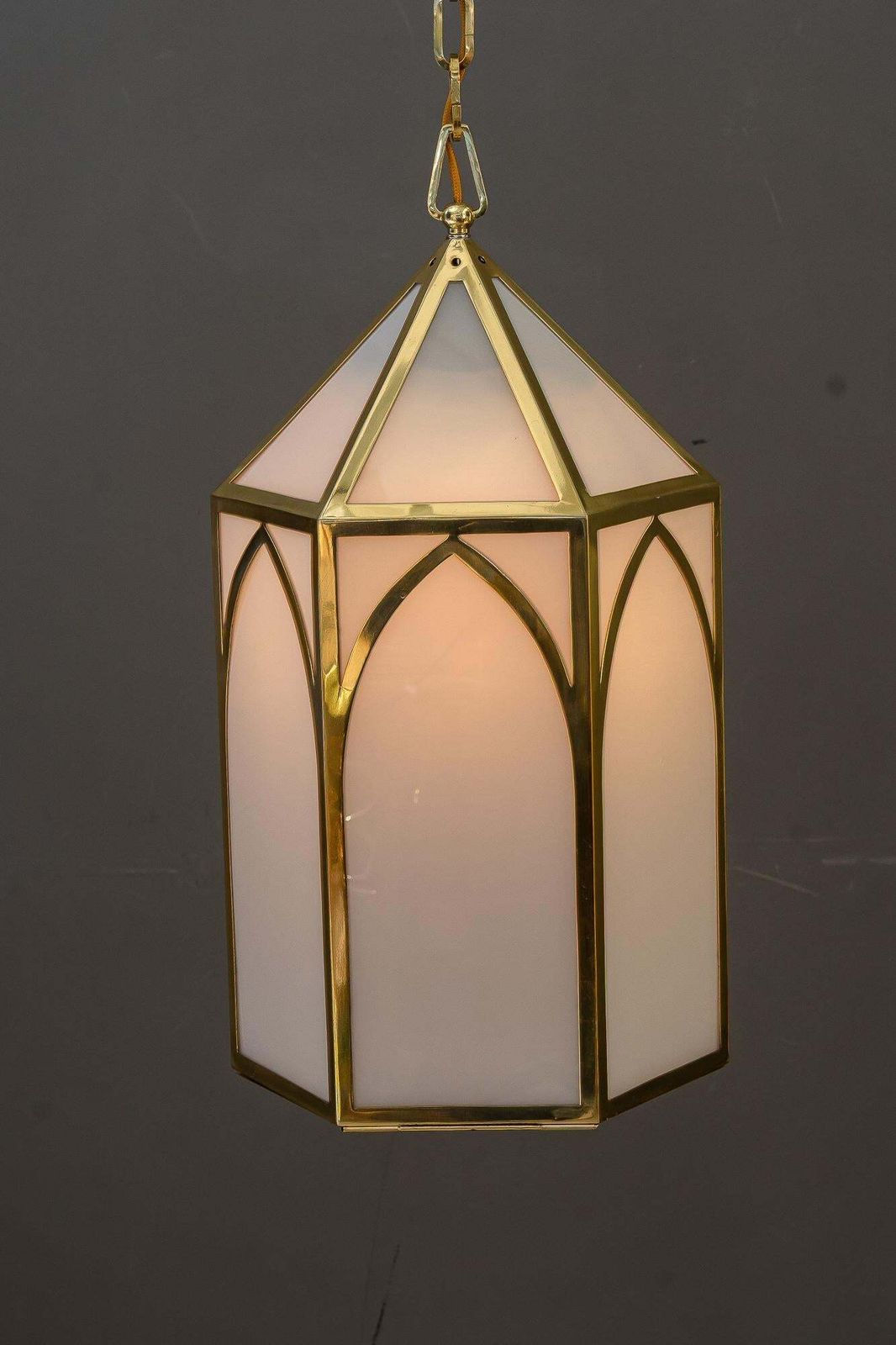 Big Art Deco Lantern With Original Antique Opal Glass Shades Vienna Around 1920 photo buy
