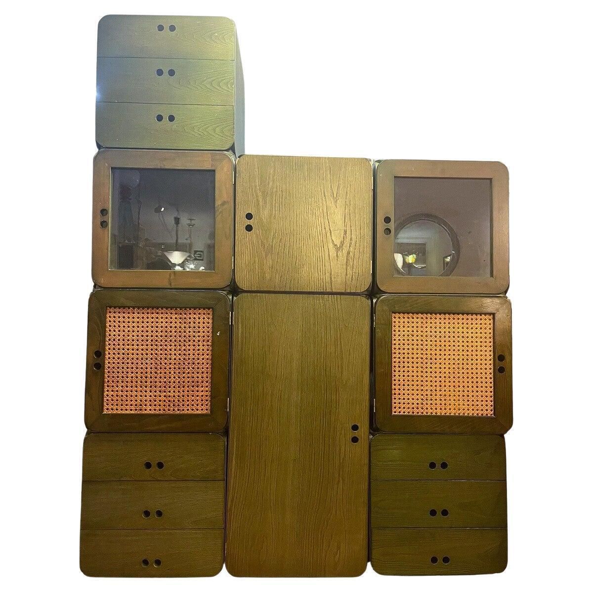 Mid Century Set Of Modular Wooden Cubes By Derk Jan De Vries, 1960s