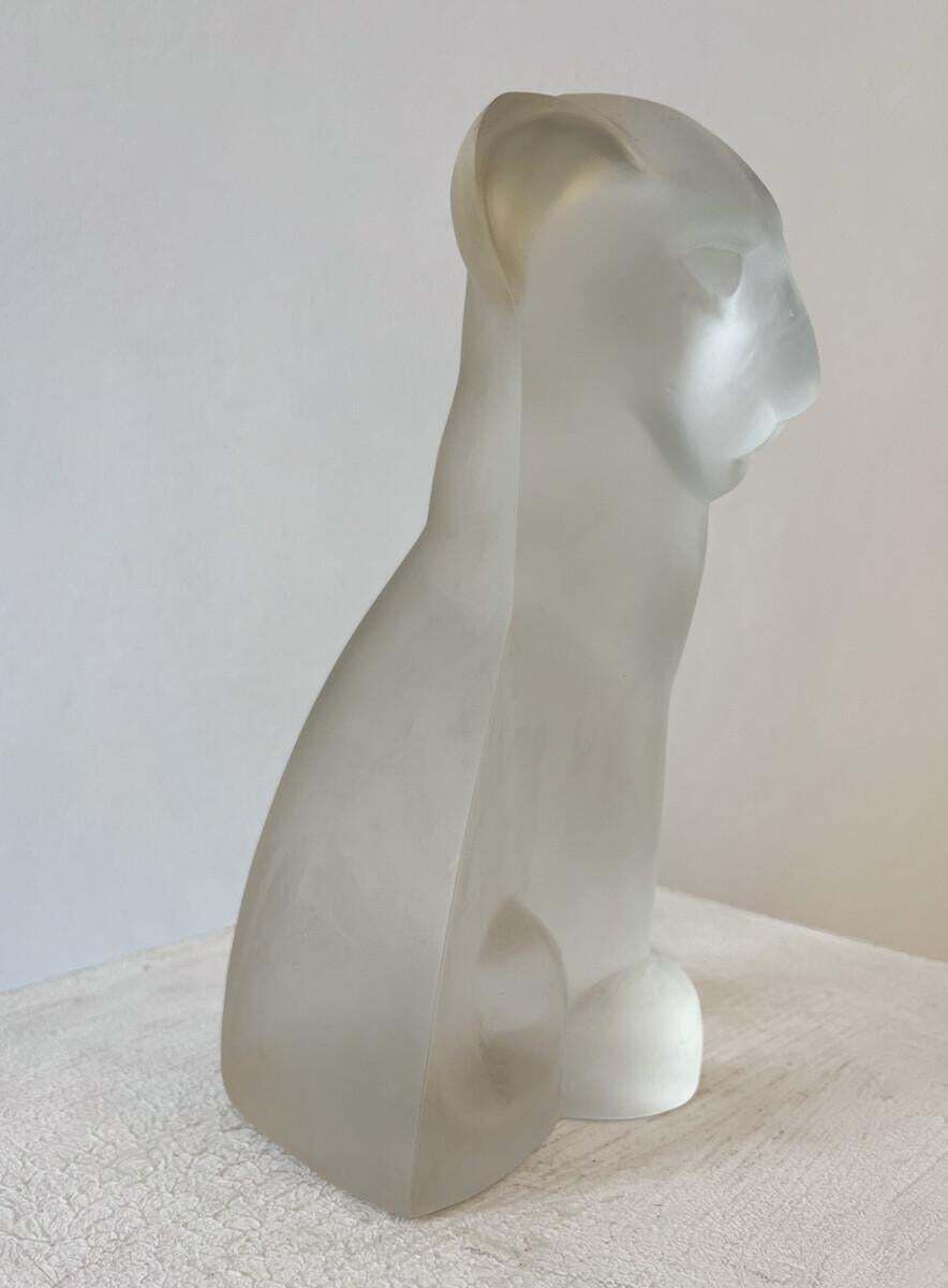 Frosted Glass Sculpture "Lion", Lucienne Bloch, By Glasfabriek, 1929 photo 1482.0