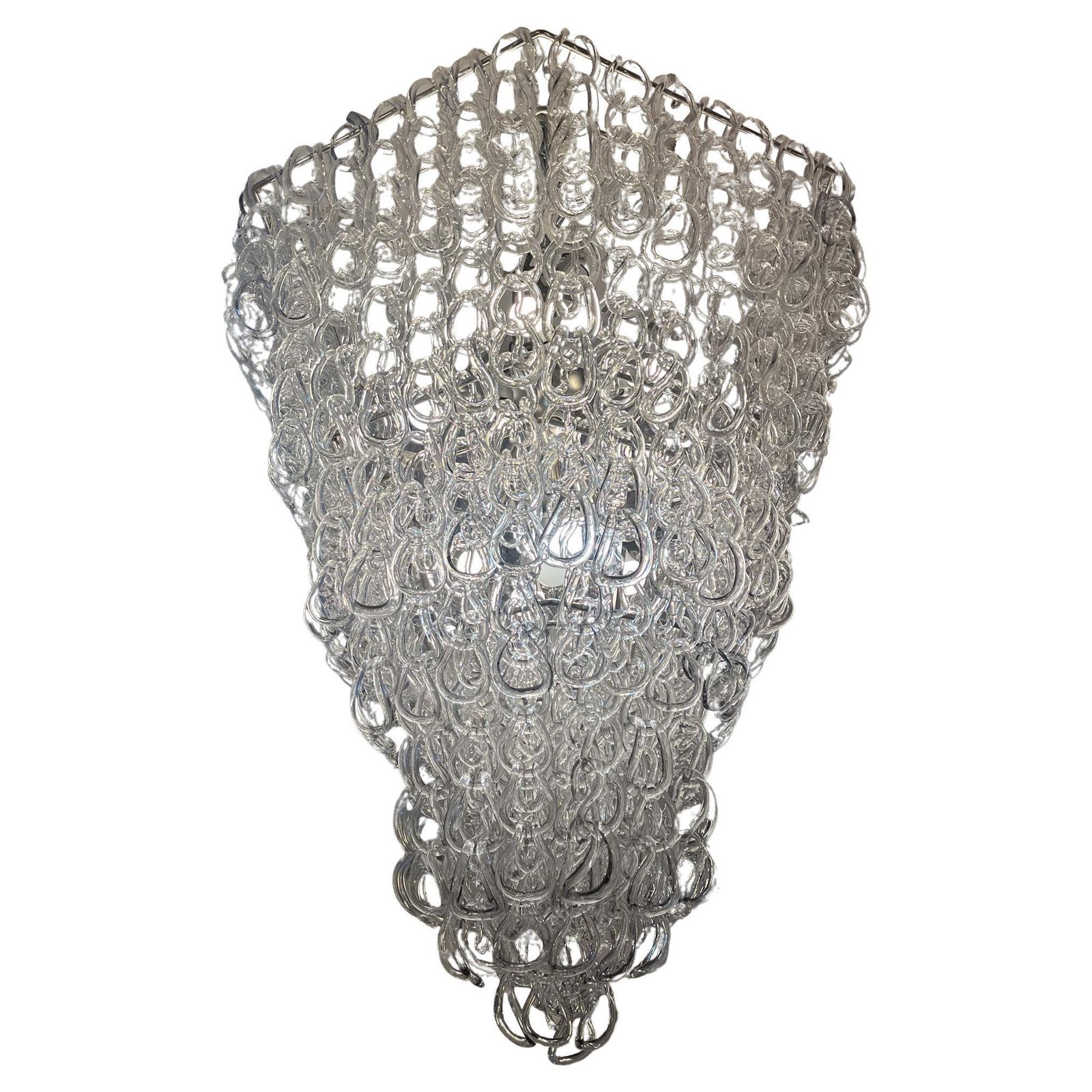 Mid Century Modern Chandelier By Angelo Mangiarotti For Vistosi, 1970s