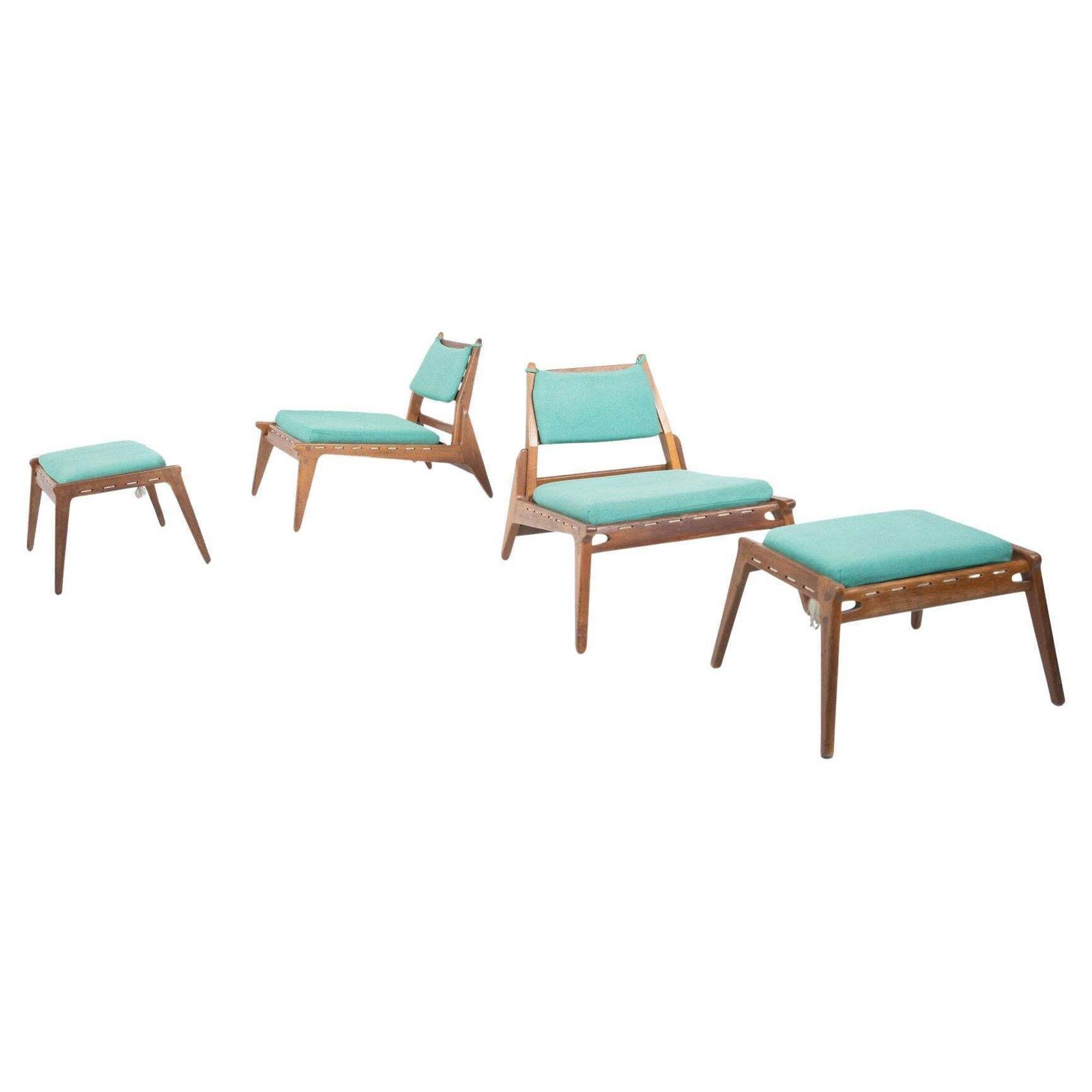 Set Of Hunting Chairs By Heinz Heger And Annaberg Buchholz, Former Gdr, 1960s