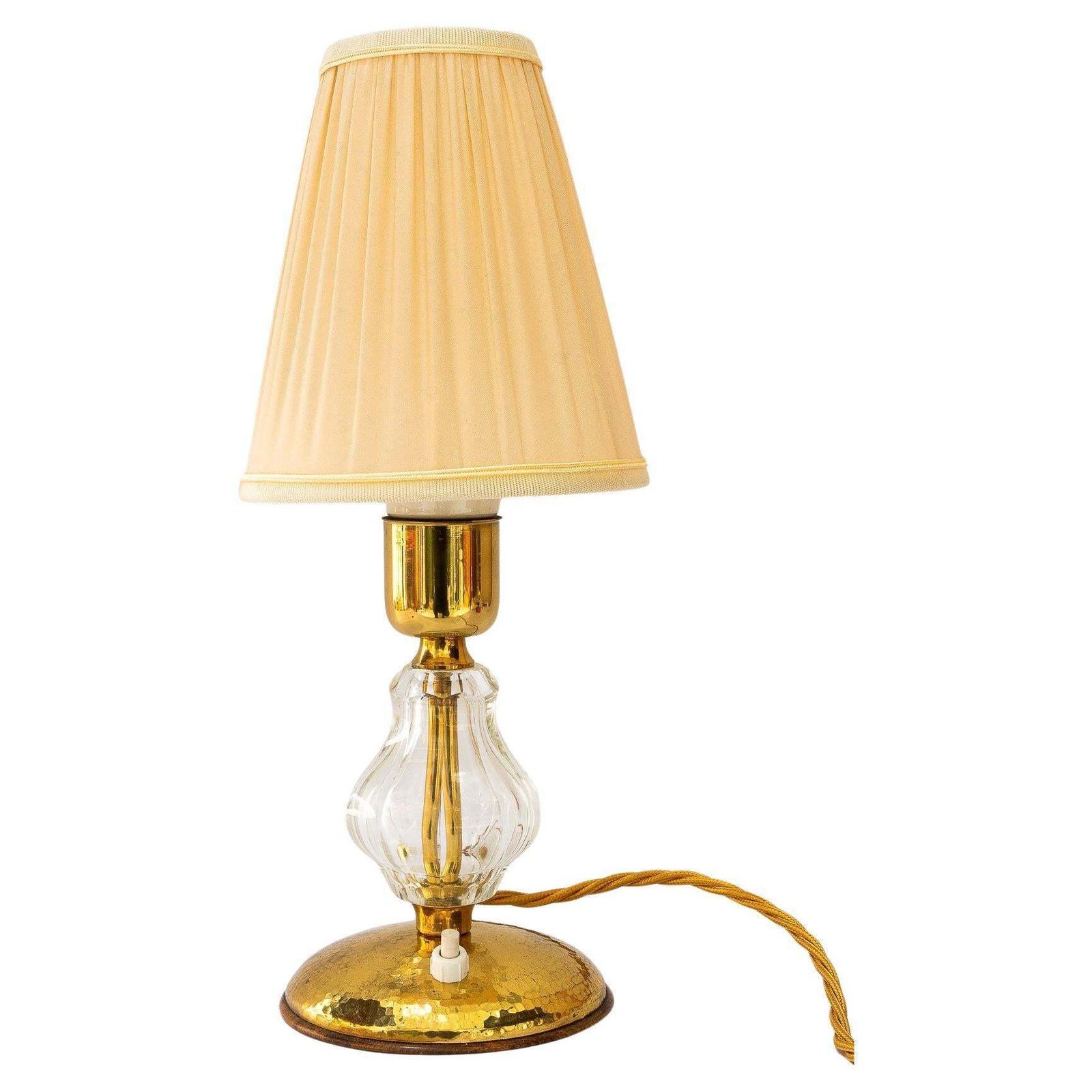 Bakalowits Glass Table Lamp With Fabric Shade Vienna Around 1950s