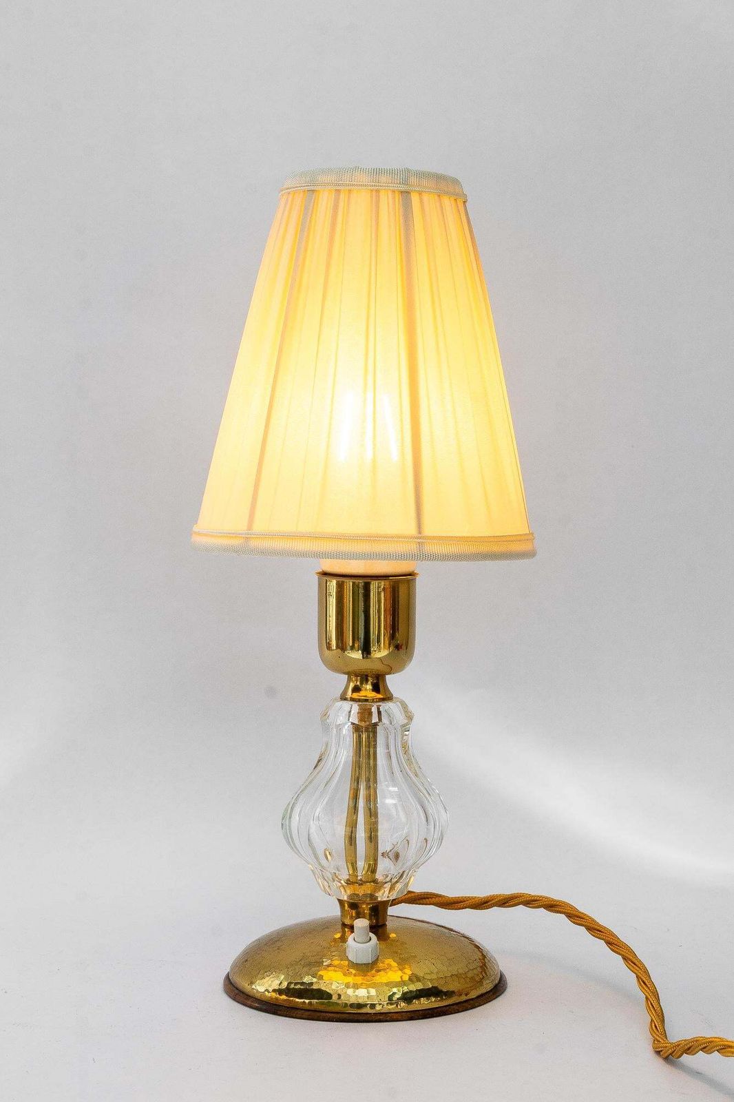 398.0 Bakalowits Glass Table Lamp With Fabric Shade Vienna Around 1950s photo