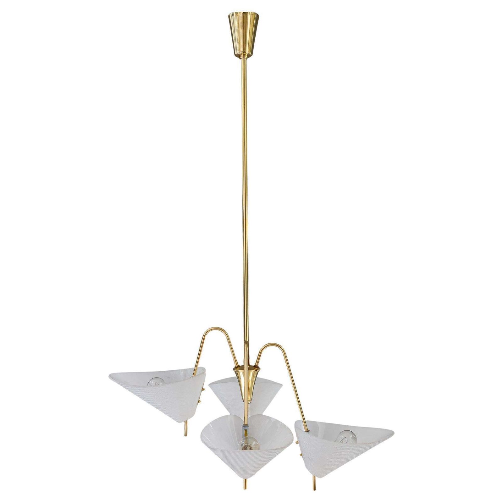 Rupert Nikoll Chandelier With Lucite Shades Vienna Around 1960s