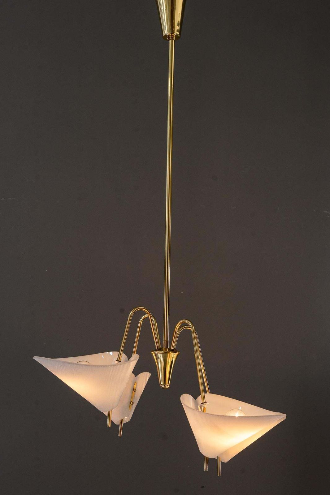 photo vinterior Rupert Nikoll Chandelier With Lucite Shades Vienna Around 1960s