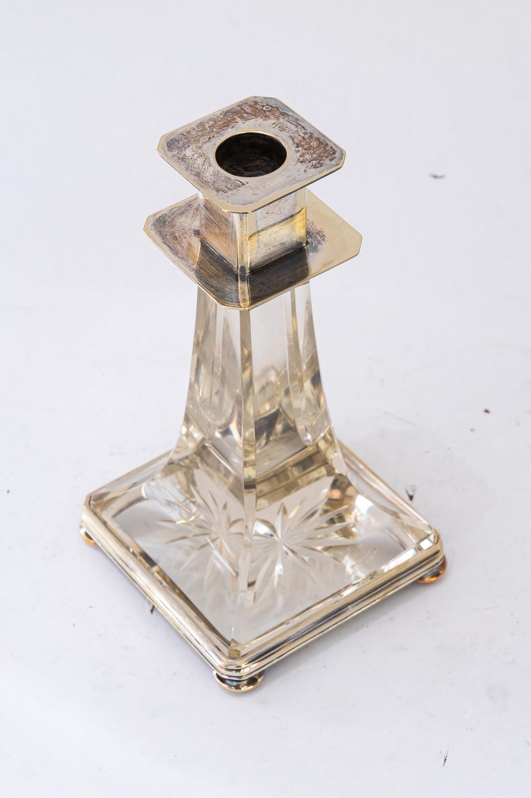 Art Deco Silvered Glass Candle Holder Vienna Around 1920s photo for sale