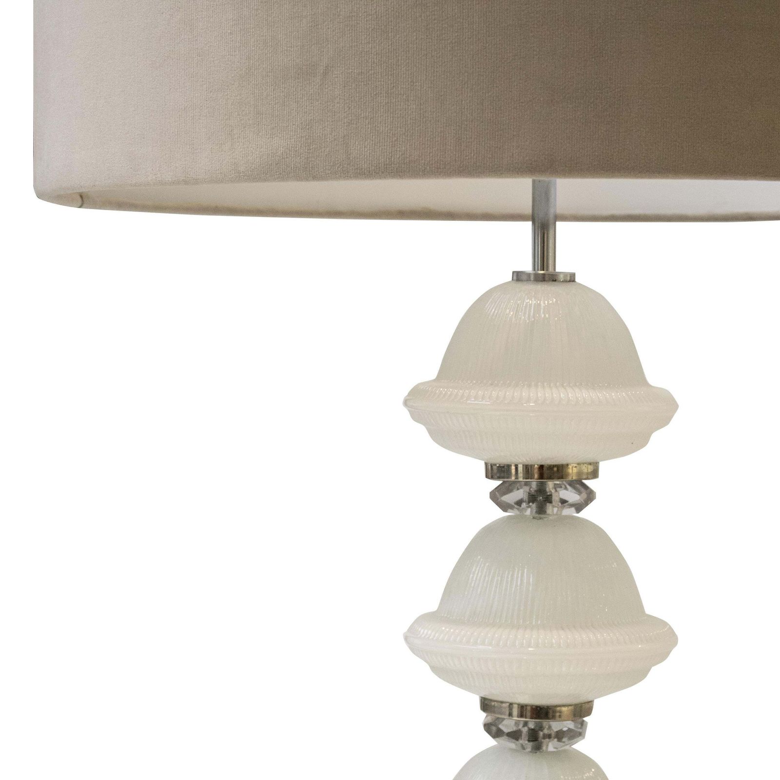 Murano Glass Table Lamp With Grey Velvet Shade, Italy, 1950 photo furniture