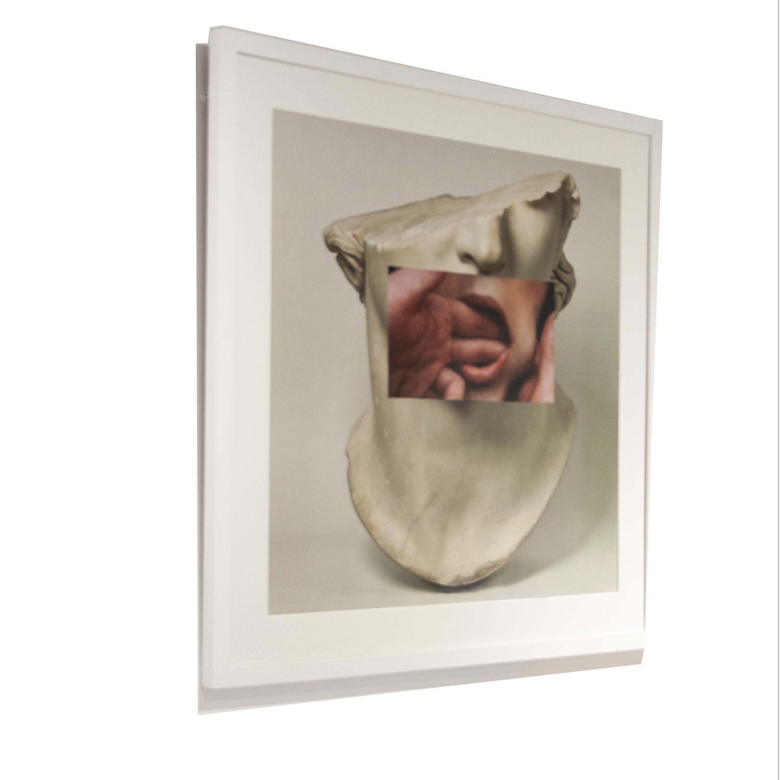 Digital Collage By Naro Pinosa, Art Classic Sculpture And Mouth, Spain, 2019 photo for sale