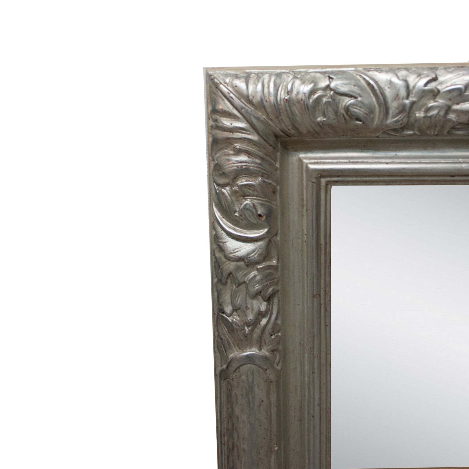 Neoclassical Regency Silver Foil Hand Carved Wooden Mirror, 1970 photo Home Decor