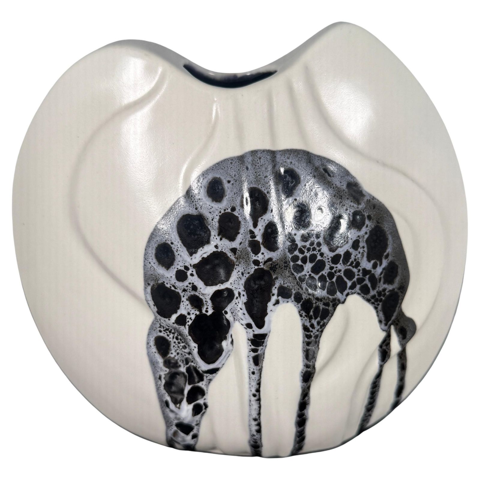 Lapid Pottery Hand Painted Ceramic Vase, Mid Century Israël 1970