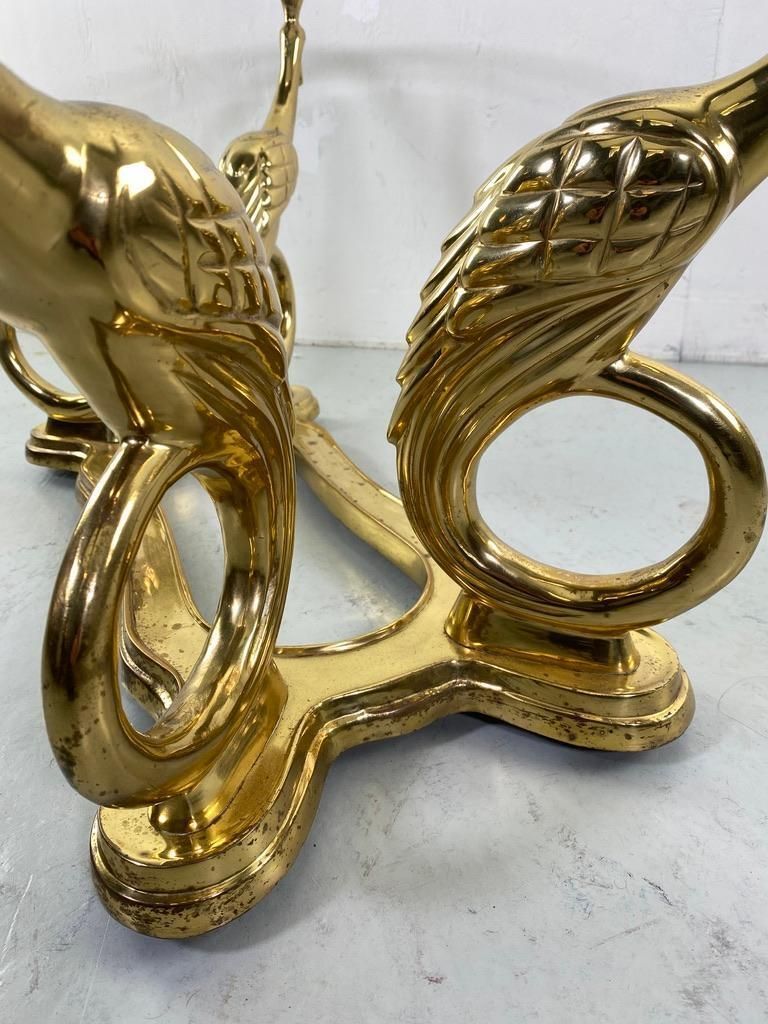 photo vinterior Elegant Peacock Brass Coffee Table Maison Charles Style  France