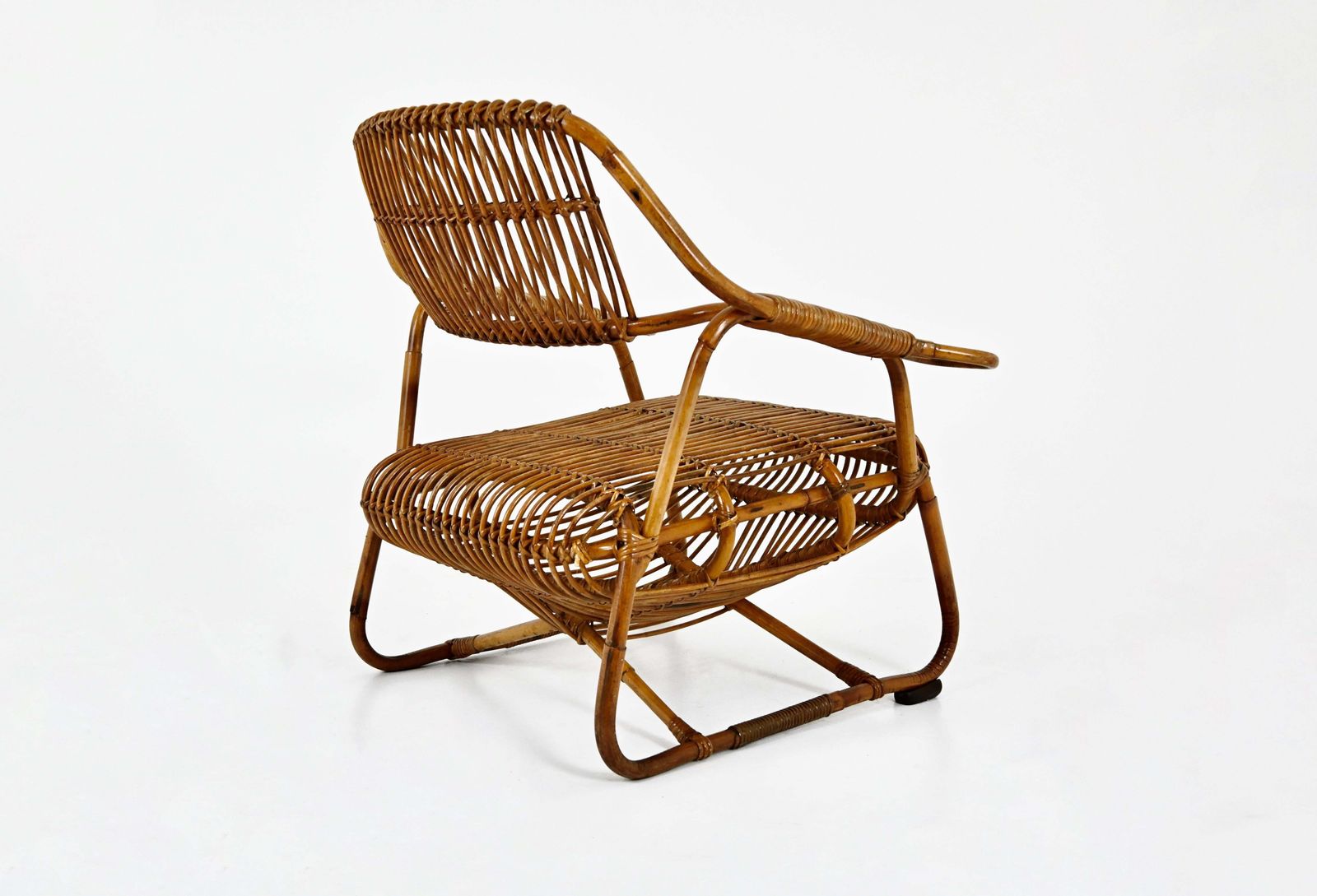 photo furniture Italian Rattan Armchairs, 1960s, Set Of 2