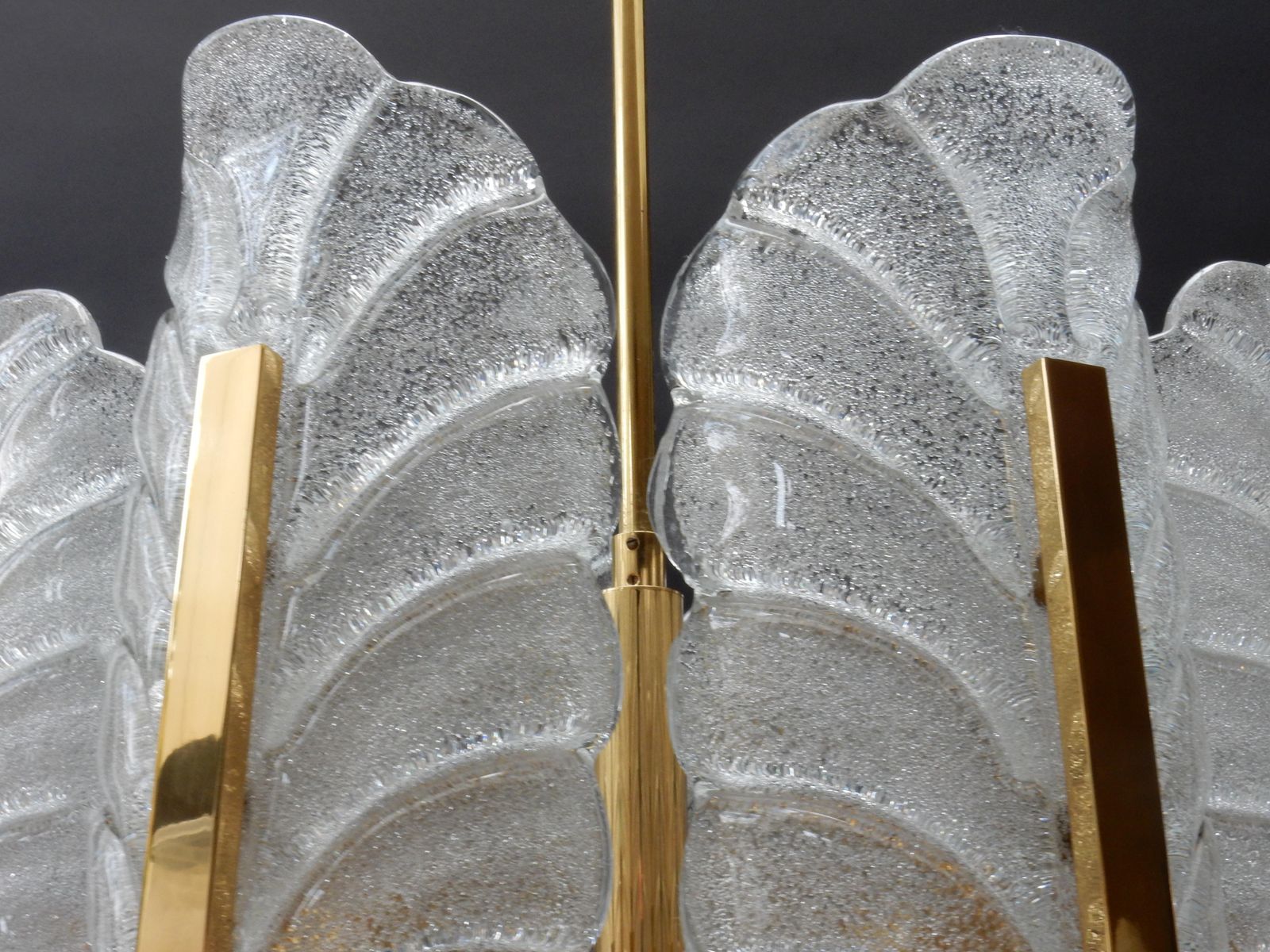 Carl Fagerlund Glass Leave Brass Chandelier By Orrefors photo furniture