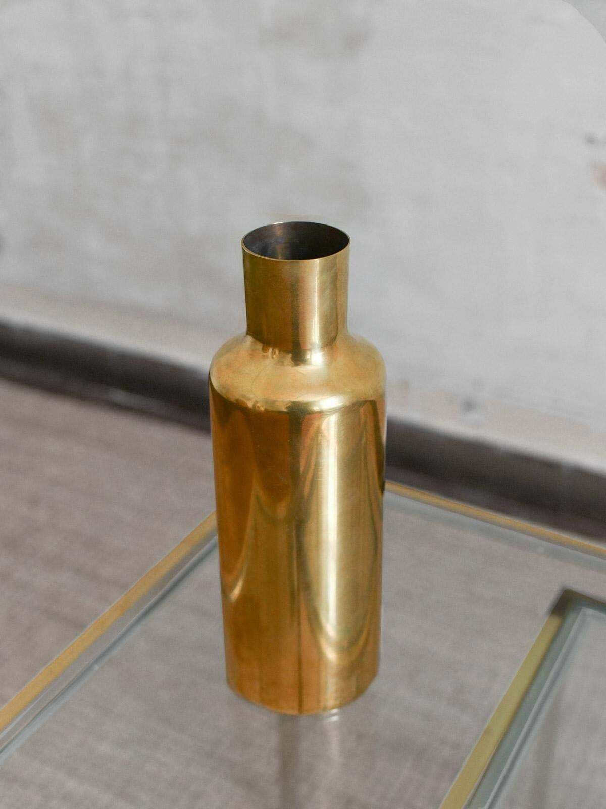 Gold Plated Metal Vase By Marino Marini, 1970 photo for sale