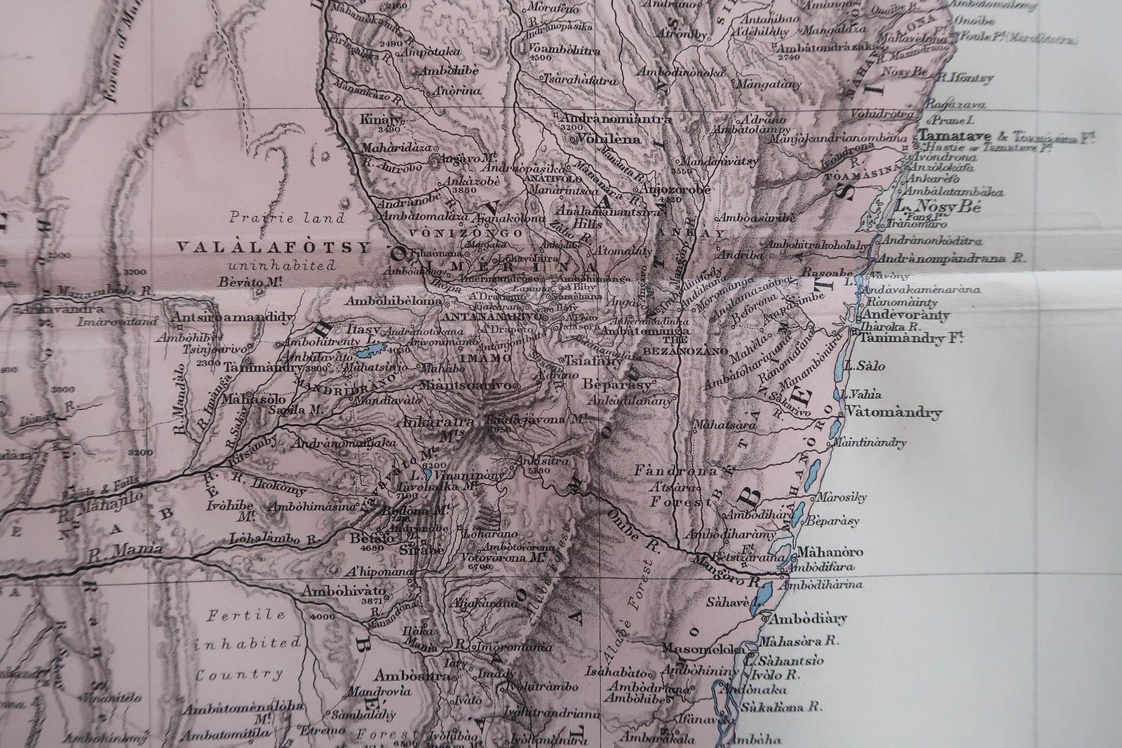 Large Original Antique Map Of Madagascar. 1894 photo for sale
