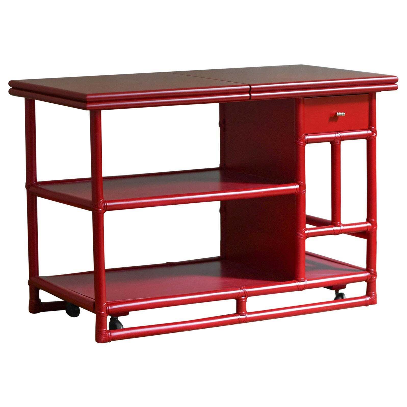 Bamboo Cart Server Buffet – Lyda Levi For Mcguire San Francisco 1970