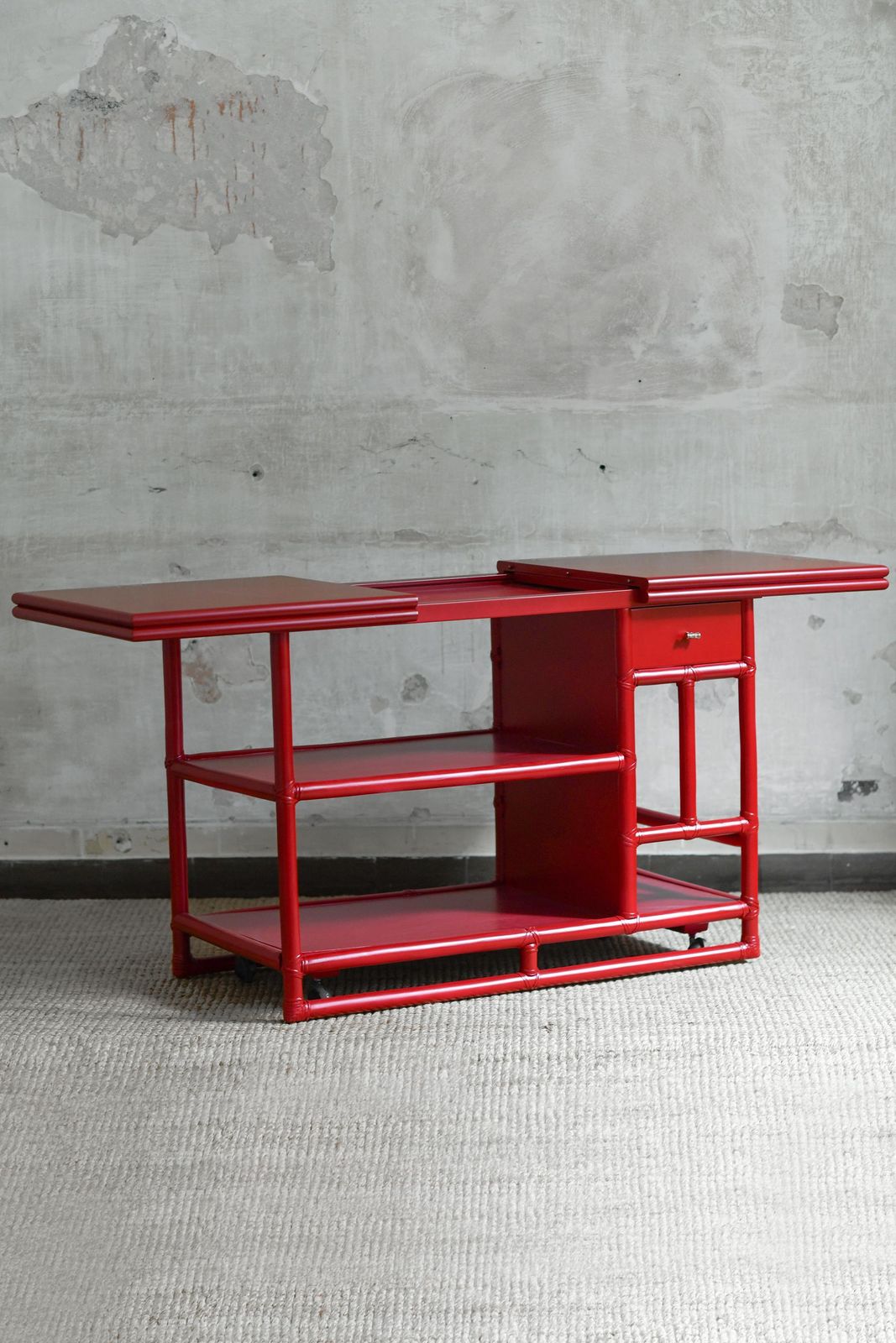 Bamboo Cart Server Buffet – Lyda Levi For Mcguire San Francisco 1970 photo Furniture