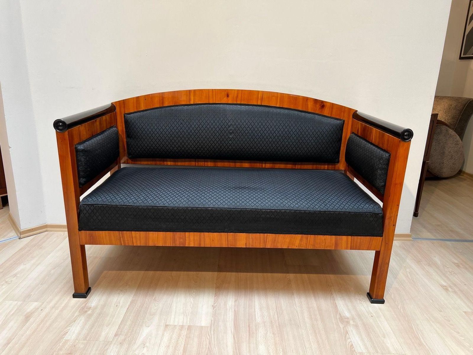 Biedermeier Sofa, Cherry Veneer, Horsehair, South Germany Circa 1830 photo furniture