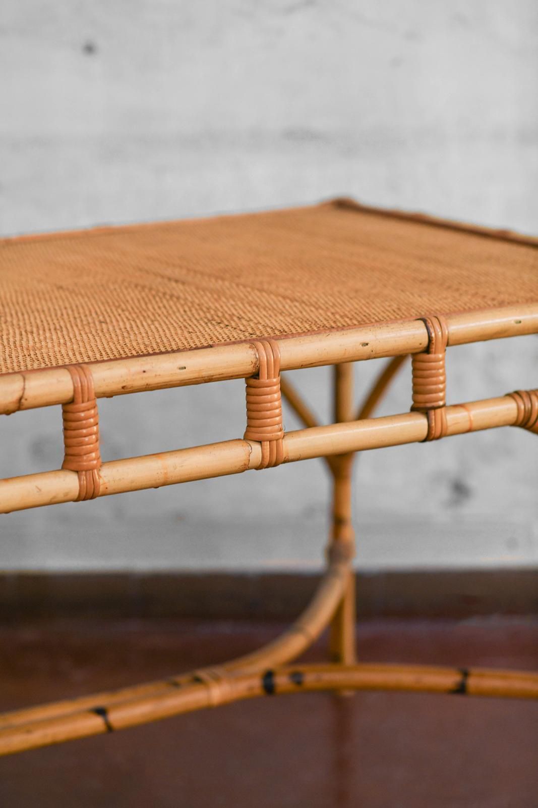 1970s Bamboo And Cane Fabric Dining Set photo buy