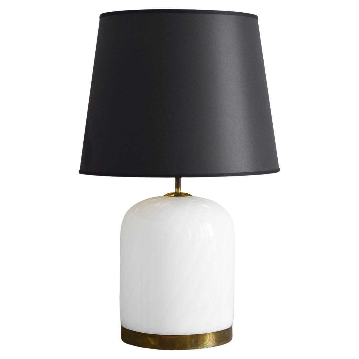 Table Lamp By Tommaso Barbi In Murano Glass With Brass Details, 1989