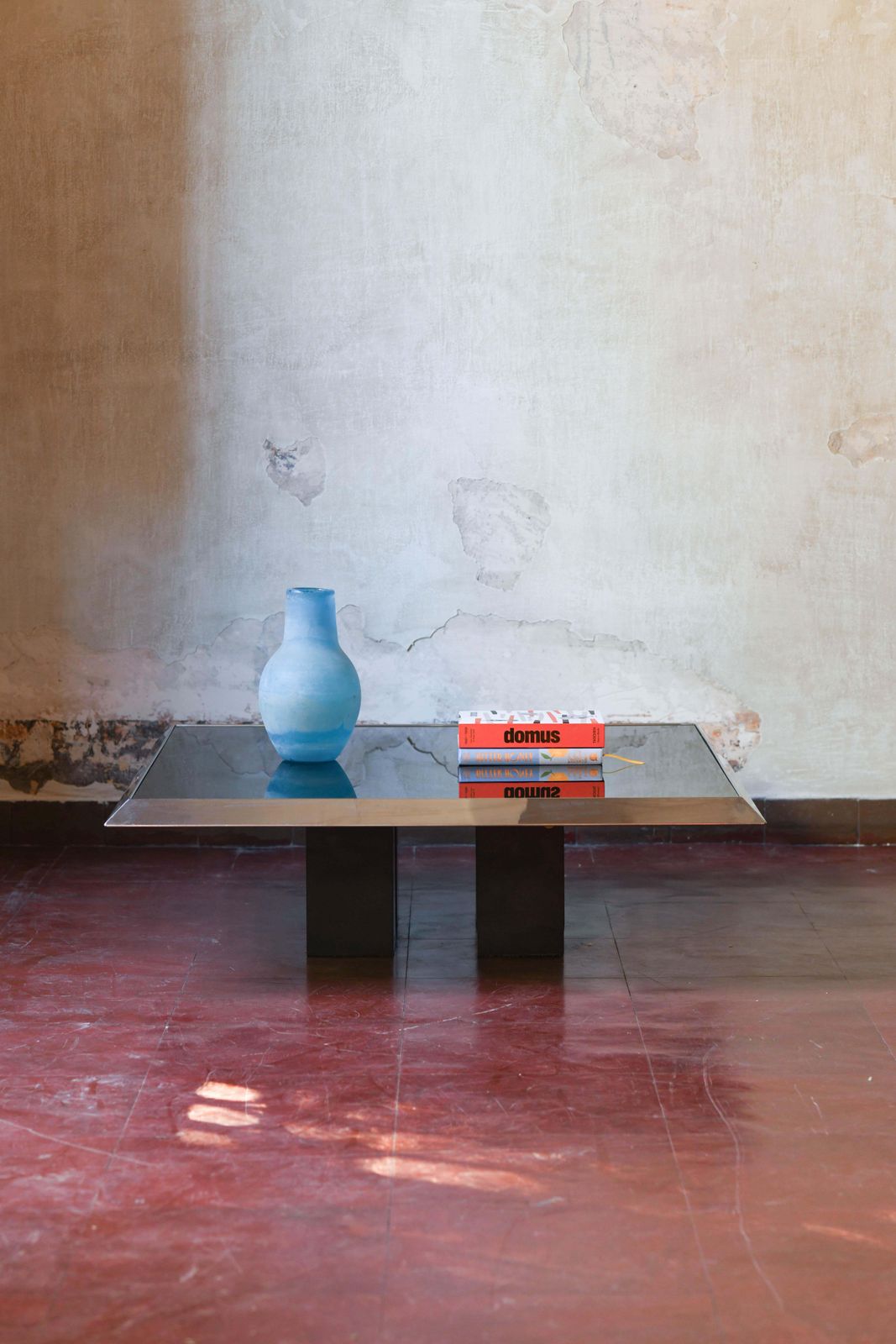 Coffee Table In Chromed Metal, Black Glass Top And Black Lacquered Wooden Feet photo for sale