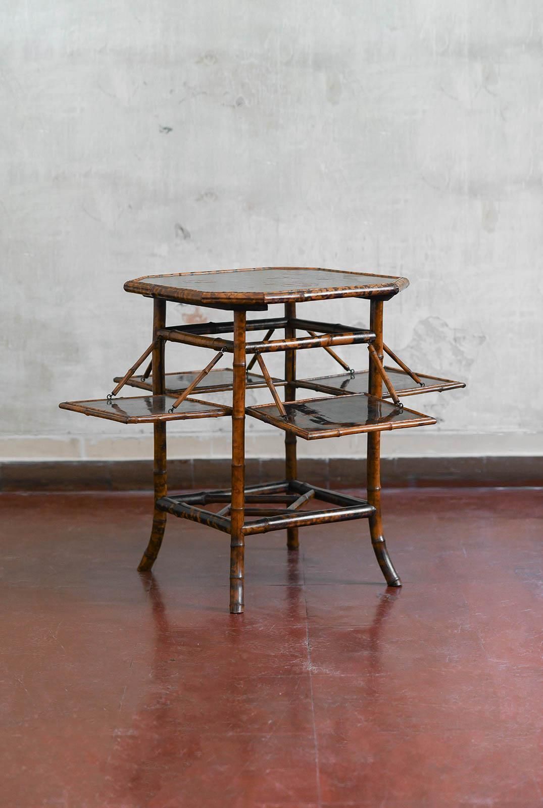 “Tea Table” In Bamboo And Lacquered Wood, Attributed To Perret & Vibert, France photo furniture