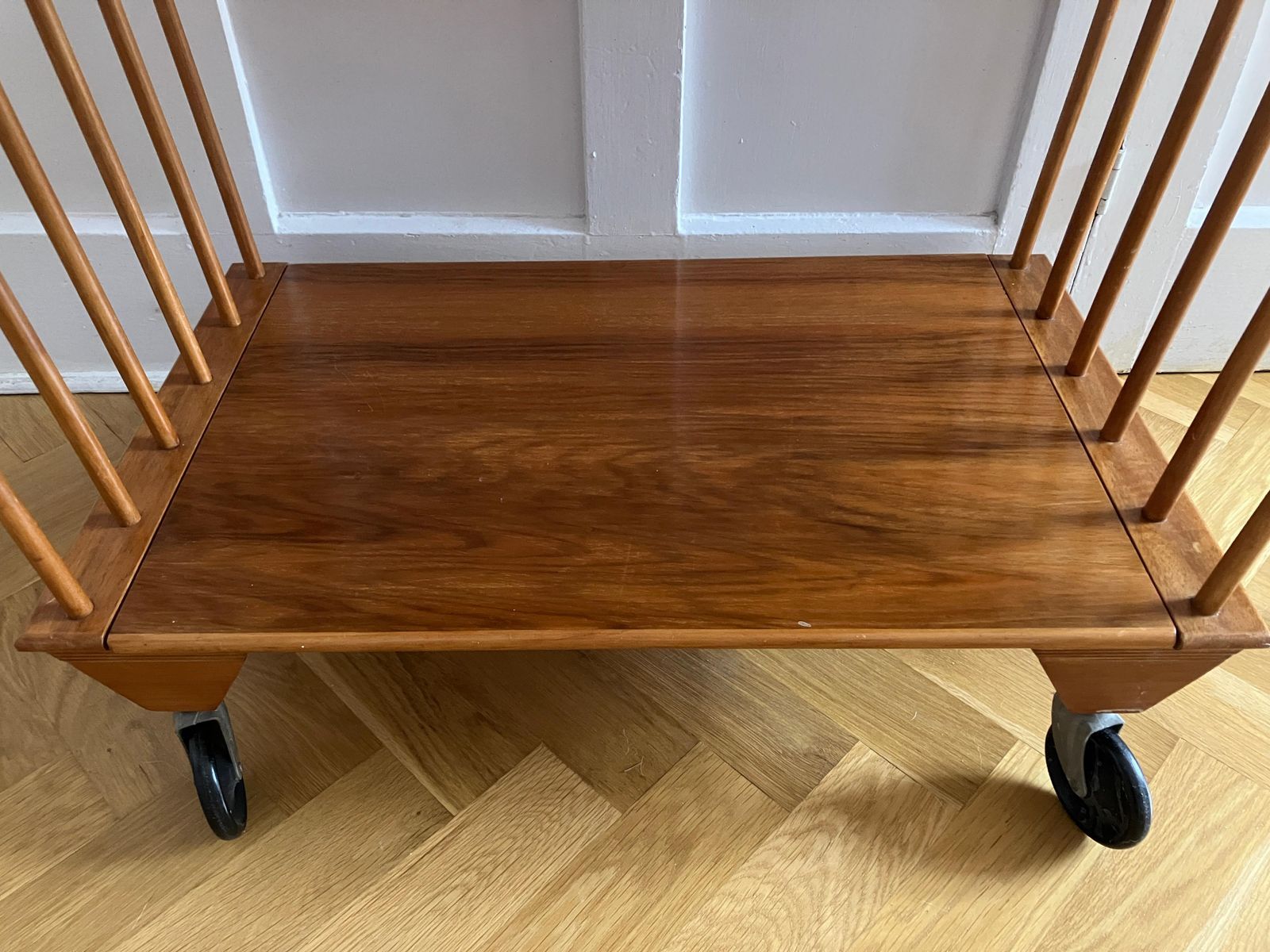 English Mid Century Cocktail Trolley 60's Blond Wood photo buy