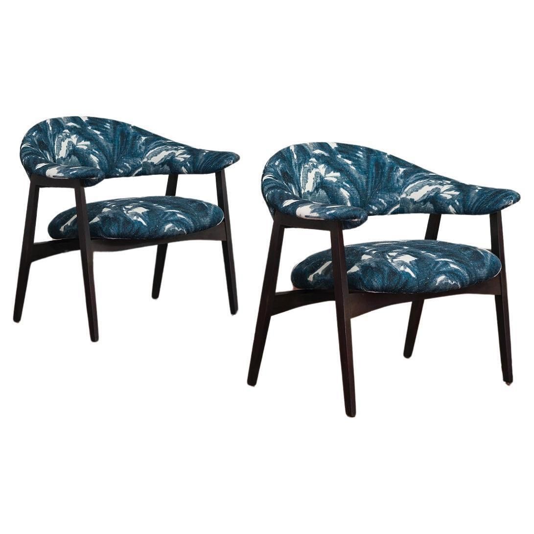 Pair Of Wooden Armchairs Prod. “Poggi” – Italy 1950