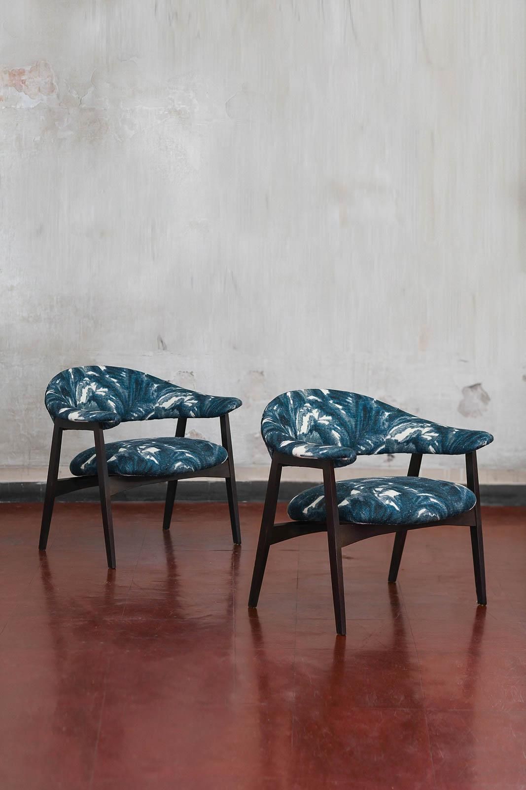 Pair Of Wooden Armchairs Prod. “Poggi” – Italy 1950 photo furniture