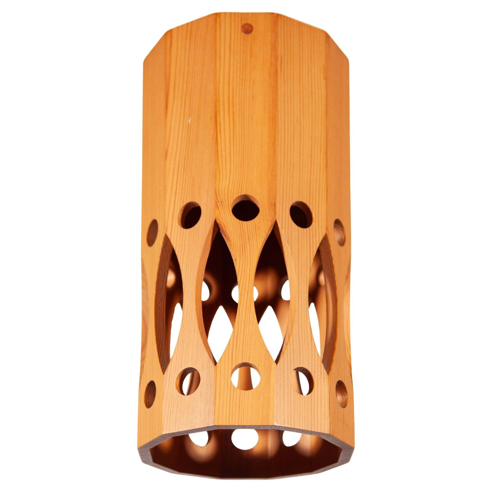 Midcentury Modern Pinewood Pendant By L.O. Nilsson For Nordisk Present, 1970s