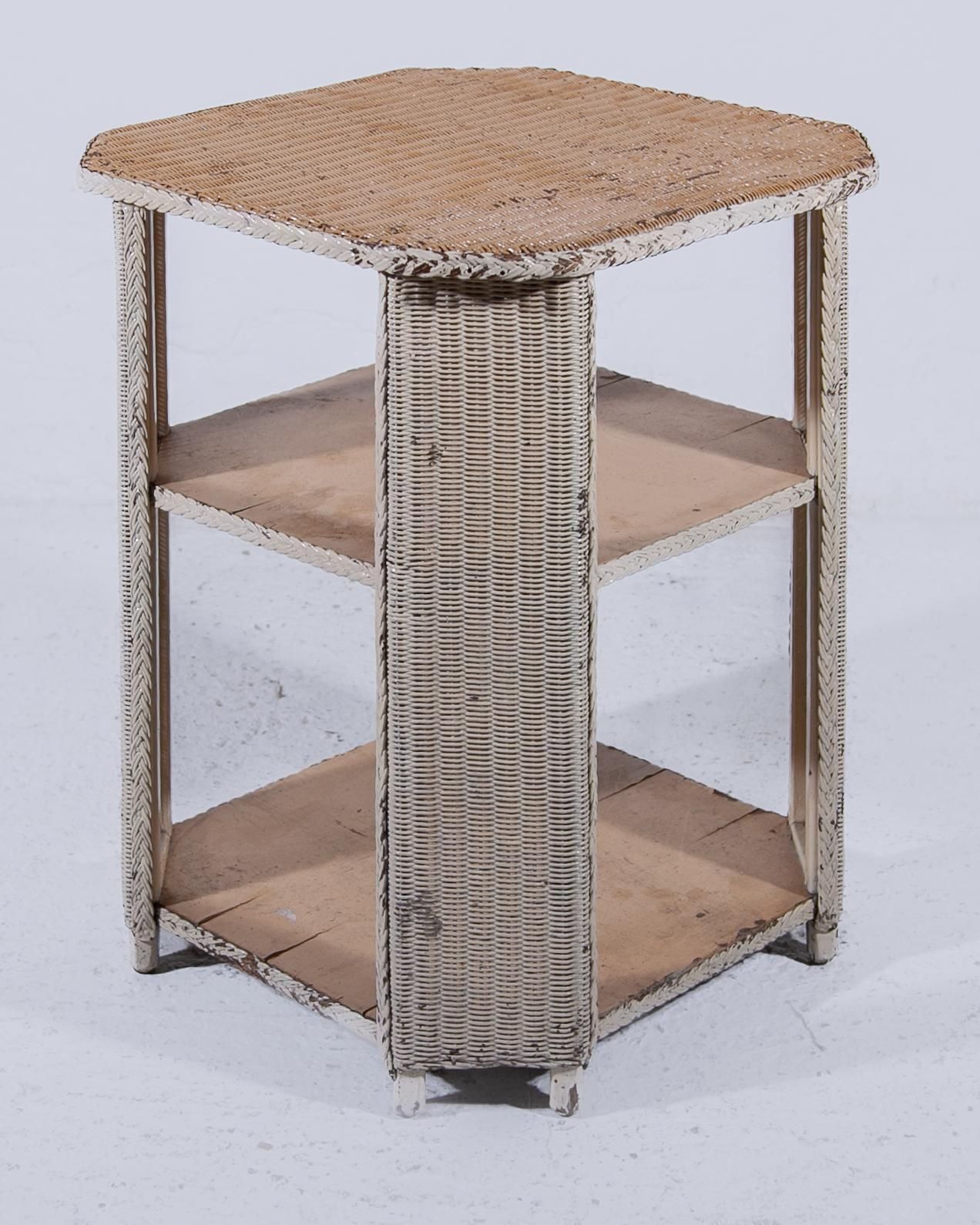 photo buy Set Of Two Art Deco Lloyd Loom Tables In Wicker And Wood