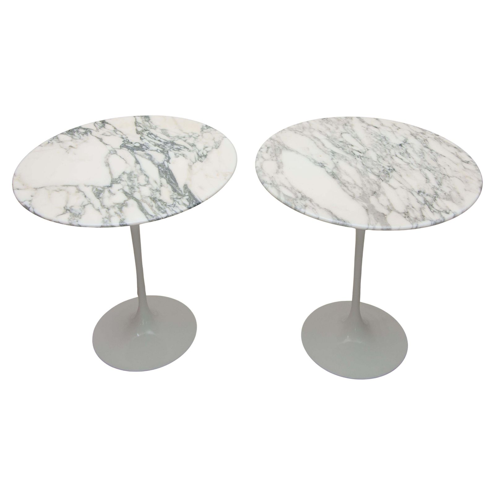Set Of Two "Tulip" Marble Top Saarinen Side Tables For Knoll, 1970s photo furniture