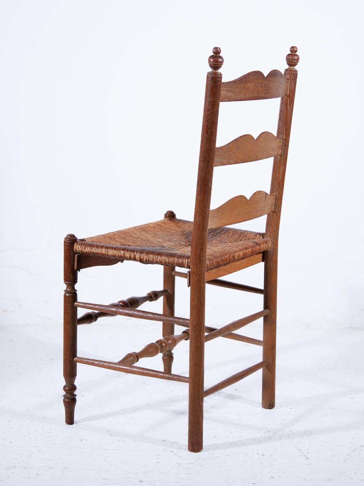 Antique Ladder Back Rush Seat Chairs Set Of Six photo buy