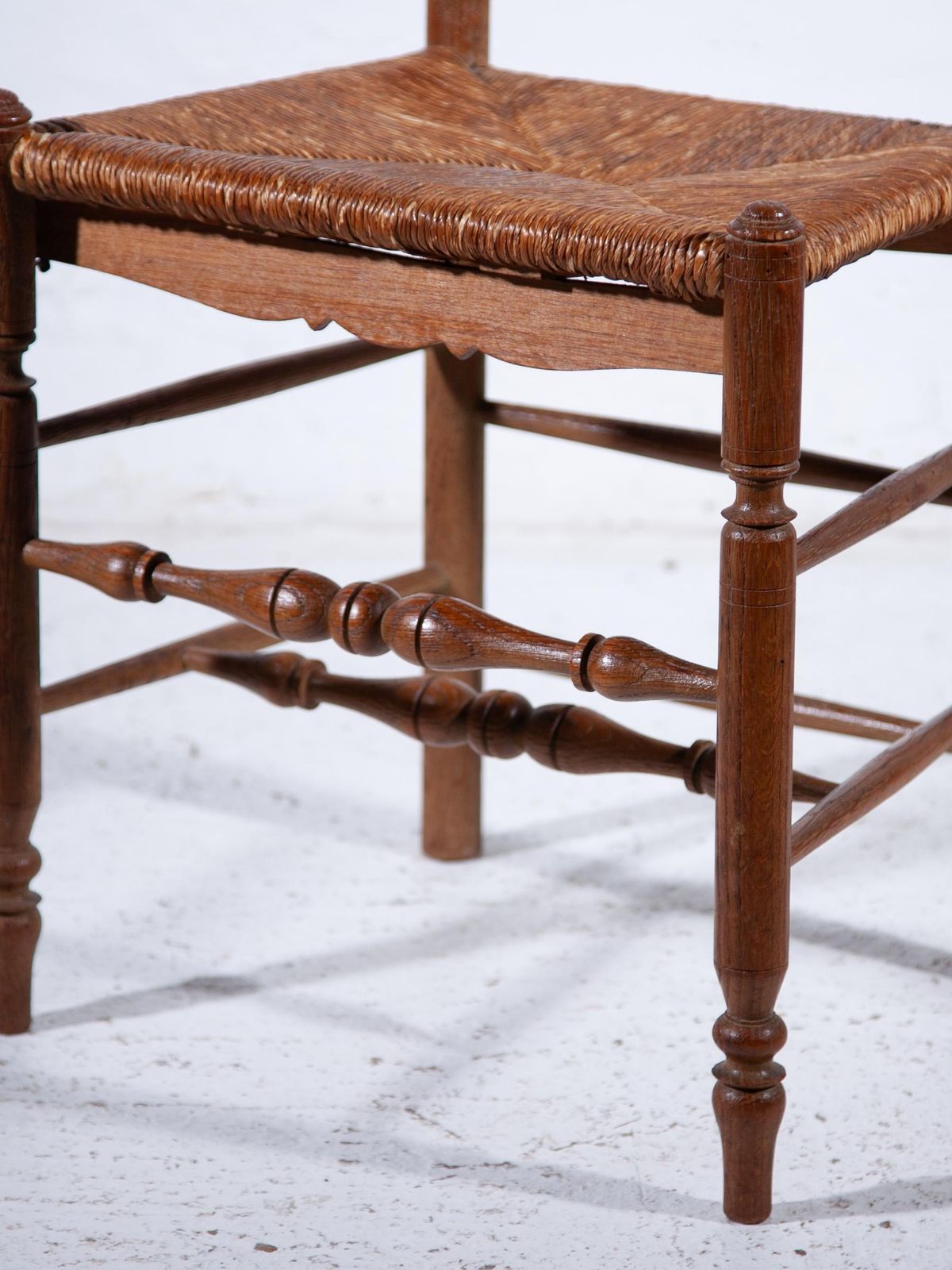 photo for sale Antique Ladder Back Rush Seat Chairs Set Of Six