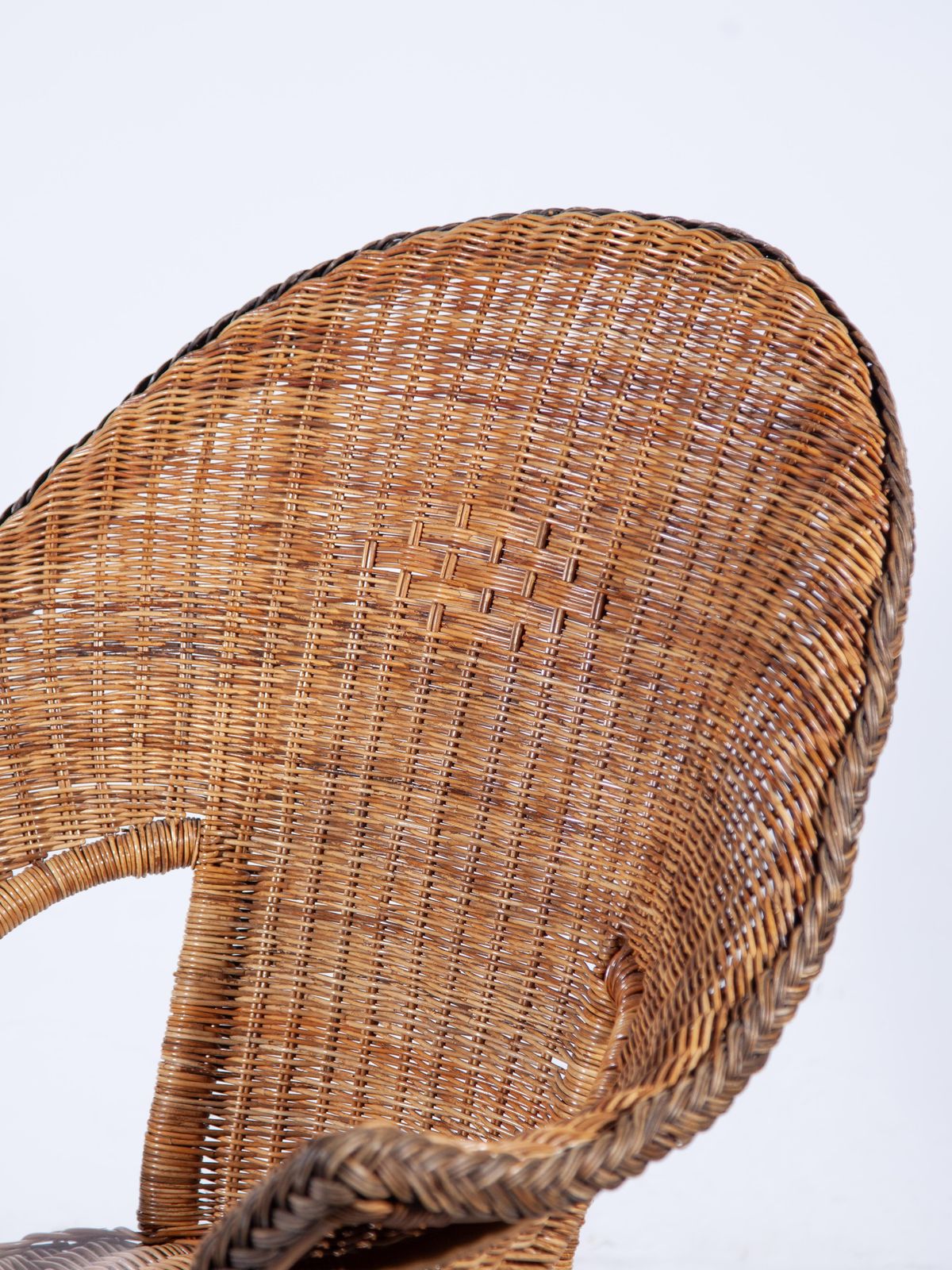 photo for sale Set Of Two Large High Back Rattan Lounge Chairs