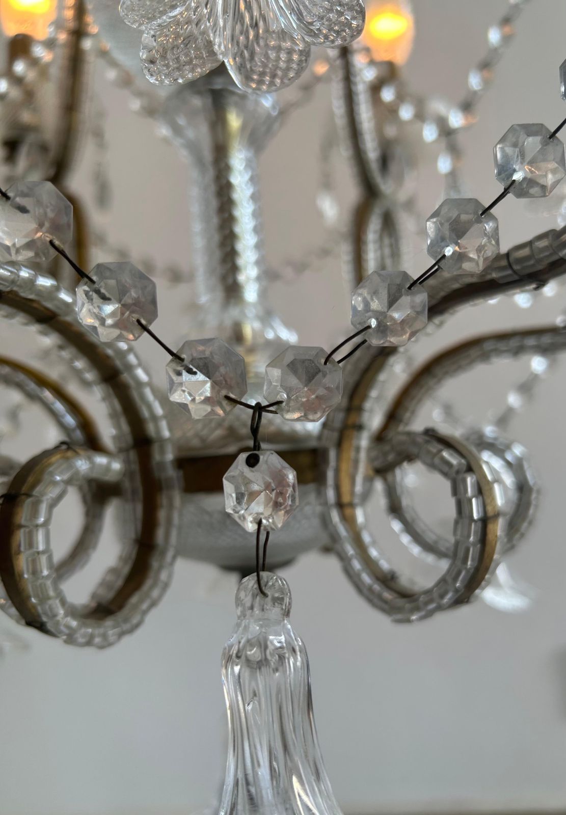 Lullaby In The Mist, Magnificent Pair Of Murano Glass Chandeliers, 1950's photo for sale