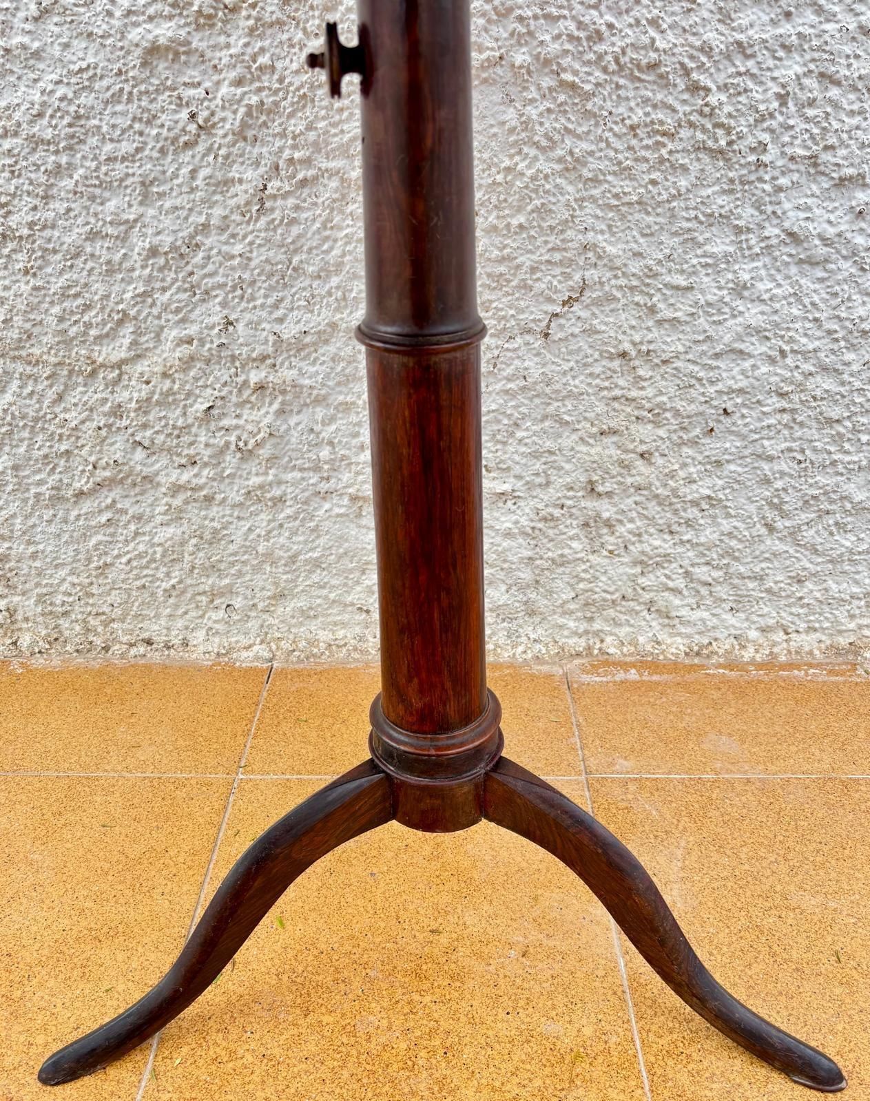 photo for sale Early 20th Century French Rotating Round Side Table In Walnut, 1940s