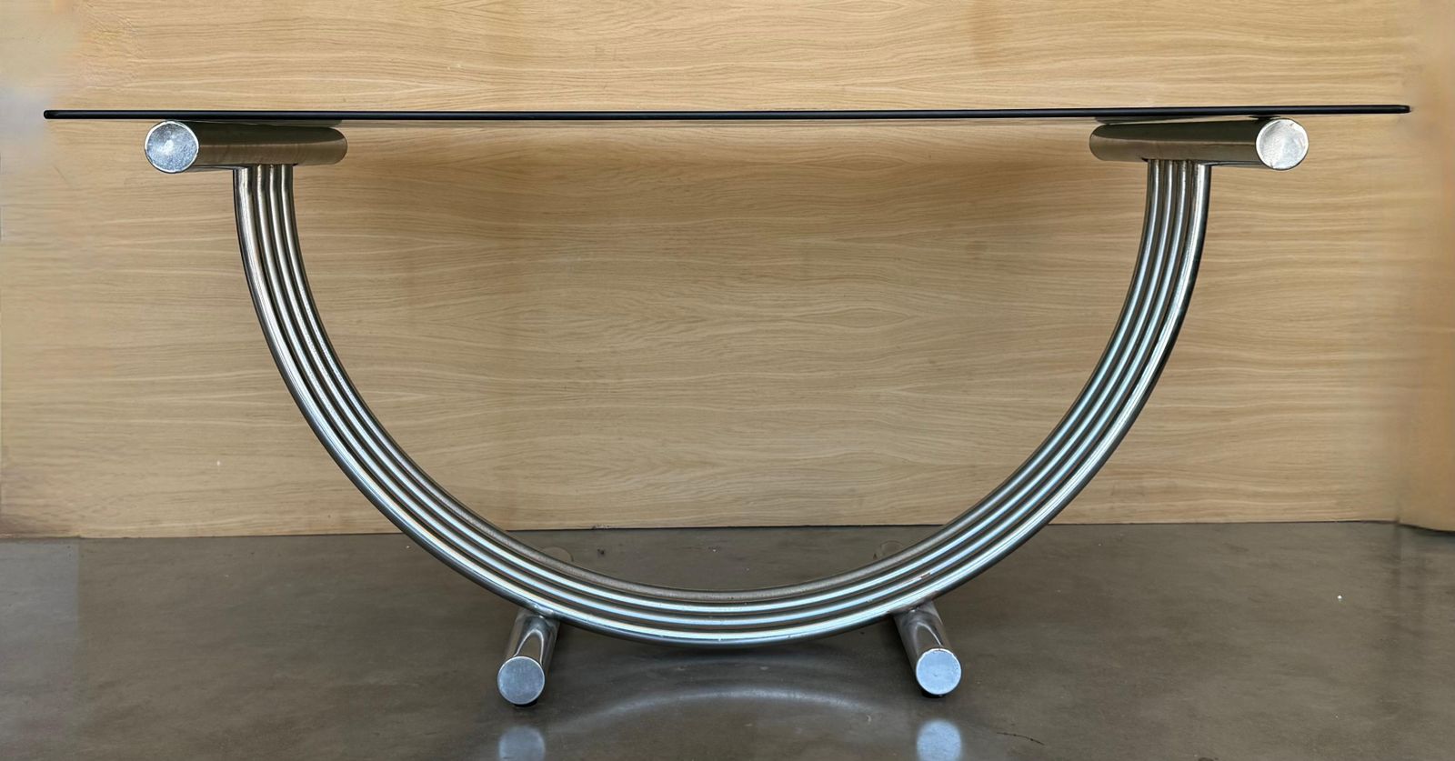 Mid Century Modern Romeo Rega Style Chrome, Brass And Glass Dining Table photo furniture